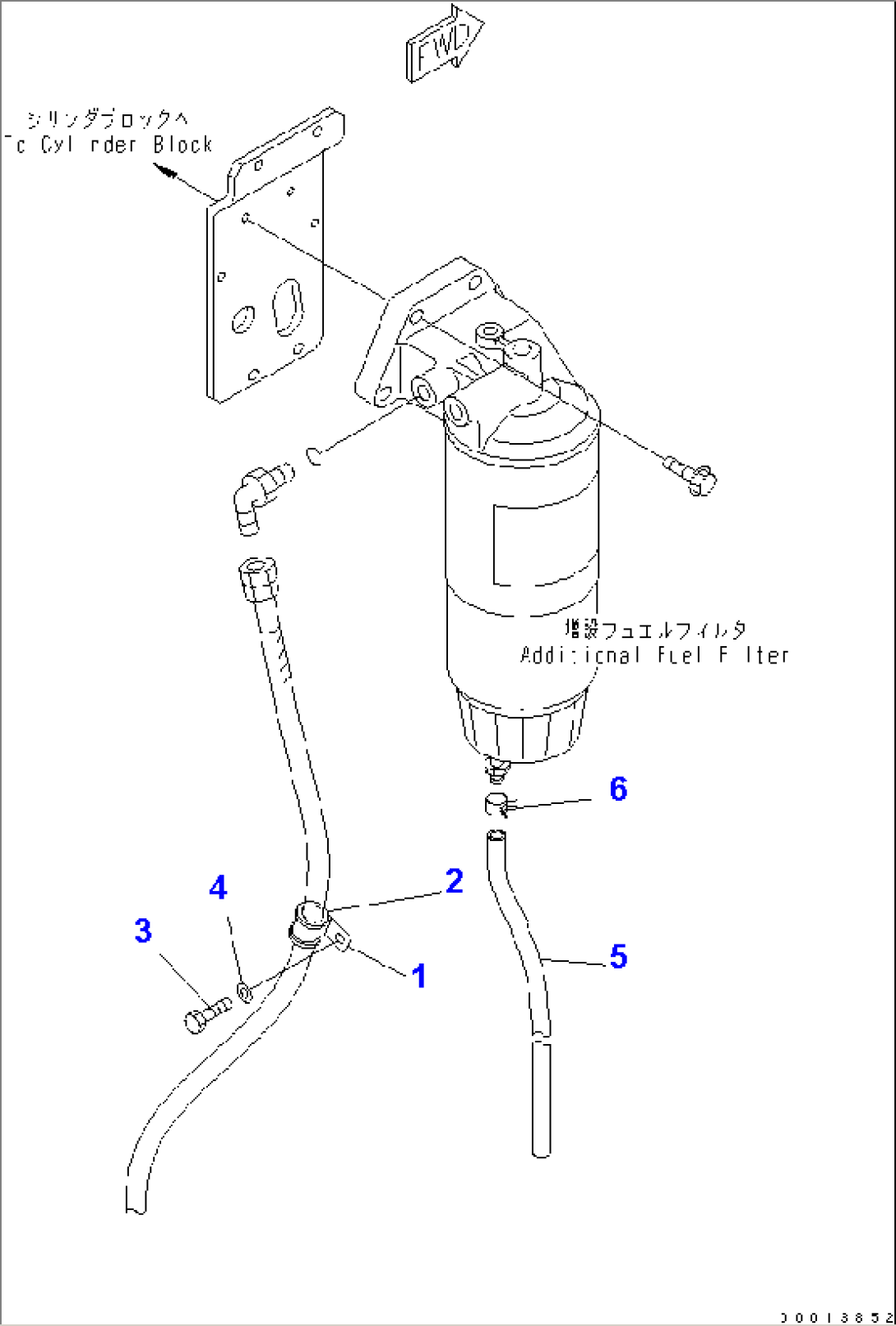 FUEL TANK (ADDITIONAL PIPING) (WITH WATER SEPARATOR) (EXCEPT JAPAN)(#52141-)