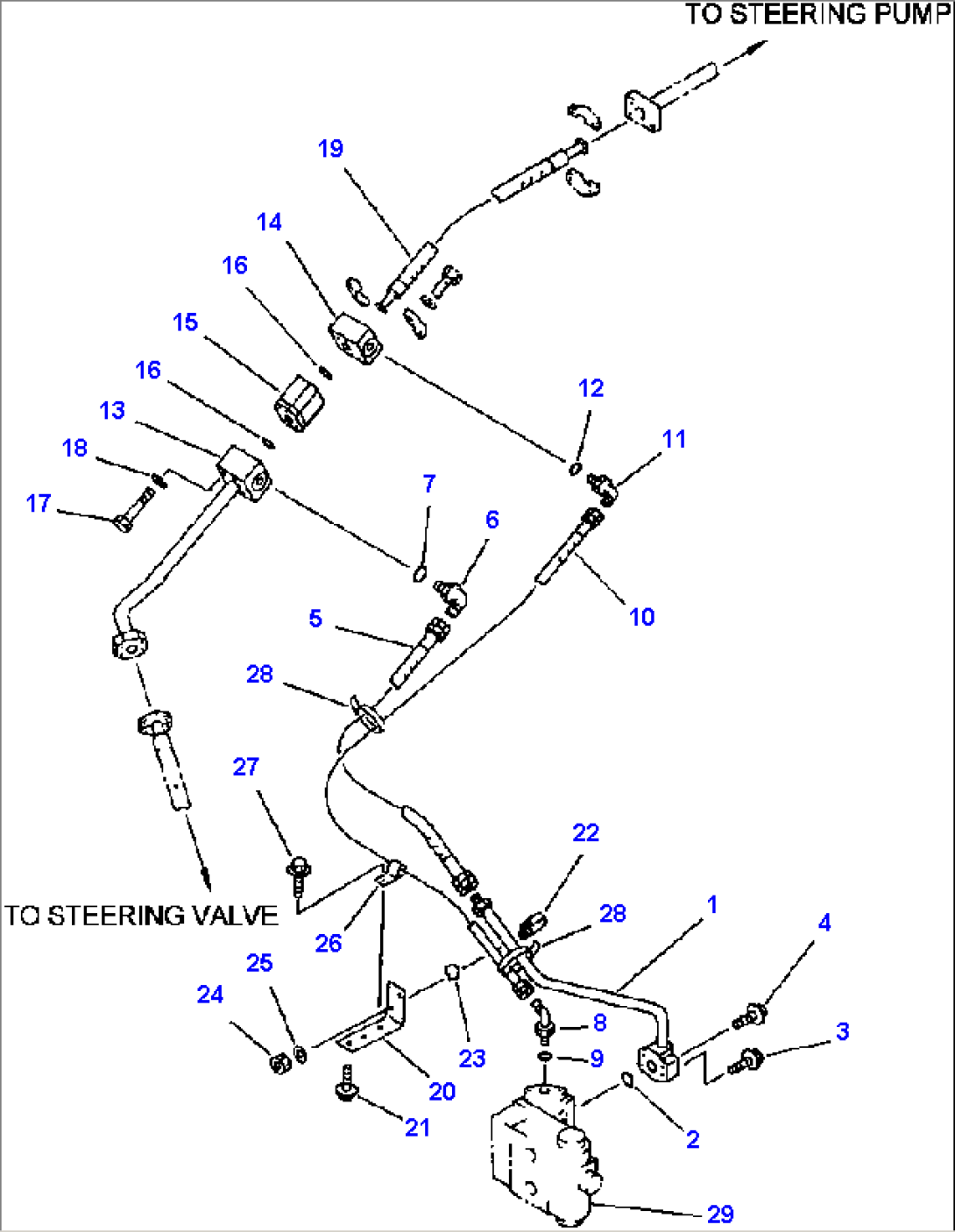 FIG NO. 4837 GROUND DRIVEN STEERING PIPING STEERING VALVE TO DIVIDER VALVE