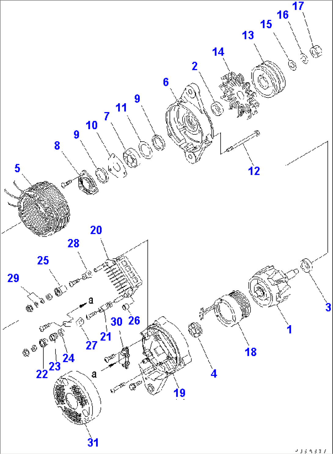 ALTERNATOR (FOR 60A ALTERNATOR)(SANDY AND DUSTY SPEC.)(FOR EU DAFETY REGULATION) (INNER PARTS)(#535052-)