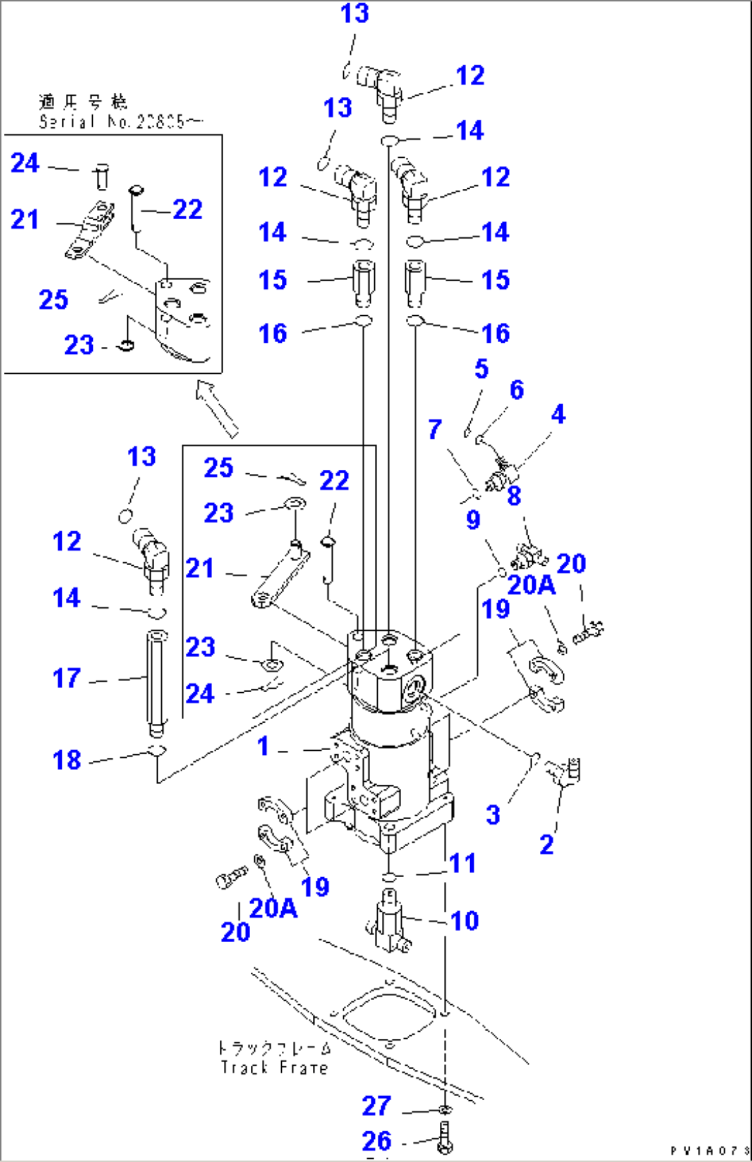SWIVEL JOINT (CONNECTING PARTS) (TRAVEL SPEED 3RD)(#20001-)