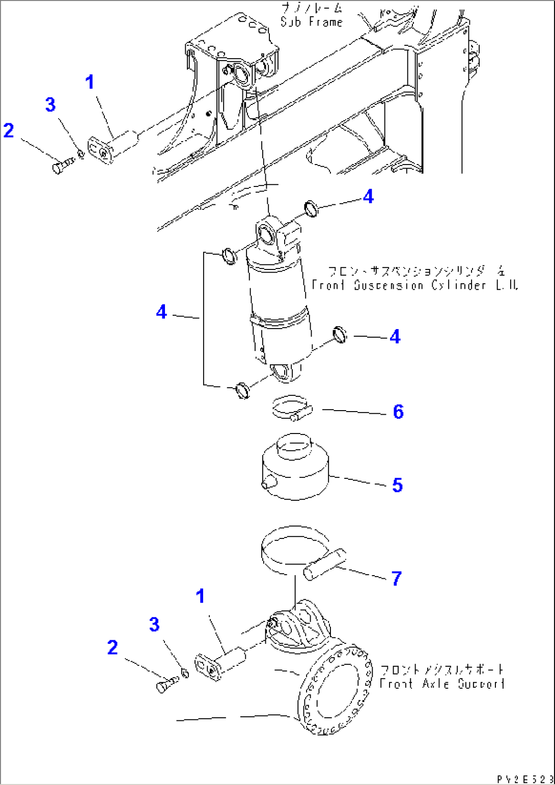 FRONT SUSPENSION CYLINDER¤ L.H. (MOUNTING PARTS)