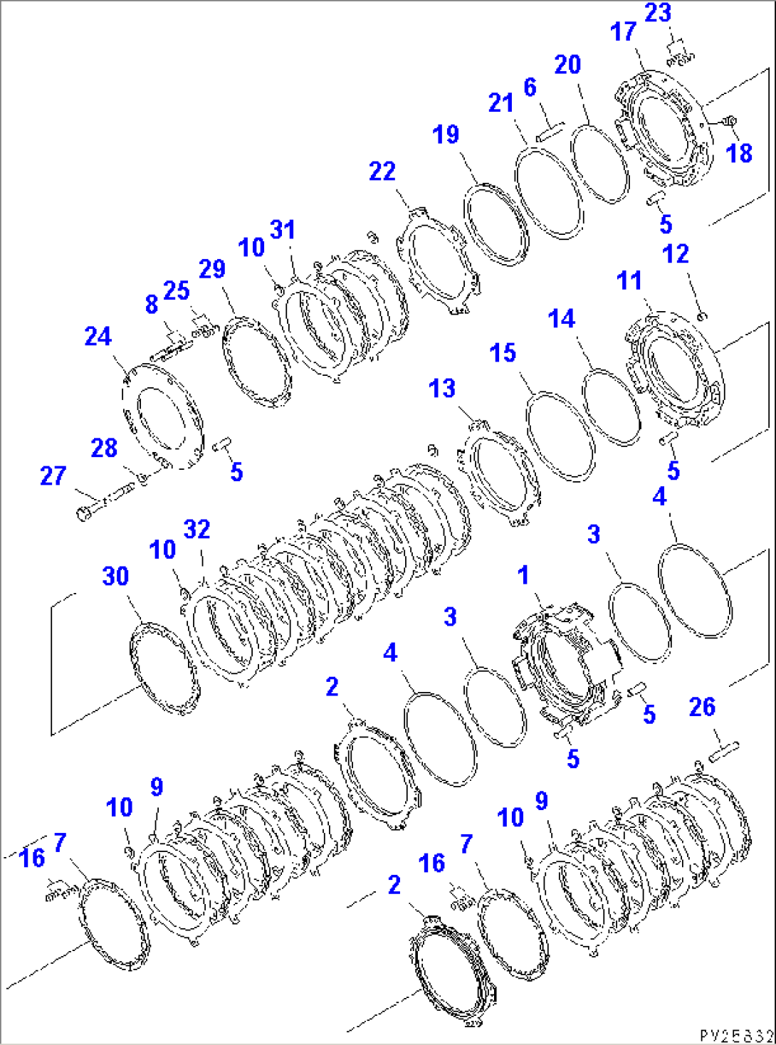 TRANSMISSION (1/8) (1ST¤ 2ND¤ 3RD AND REVERSE CLUTCH)