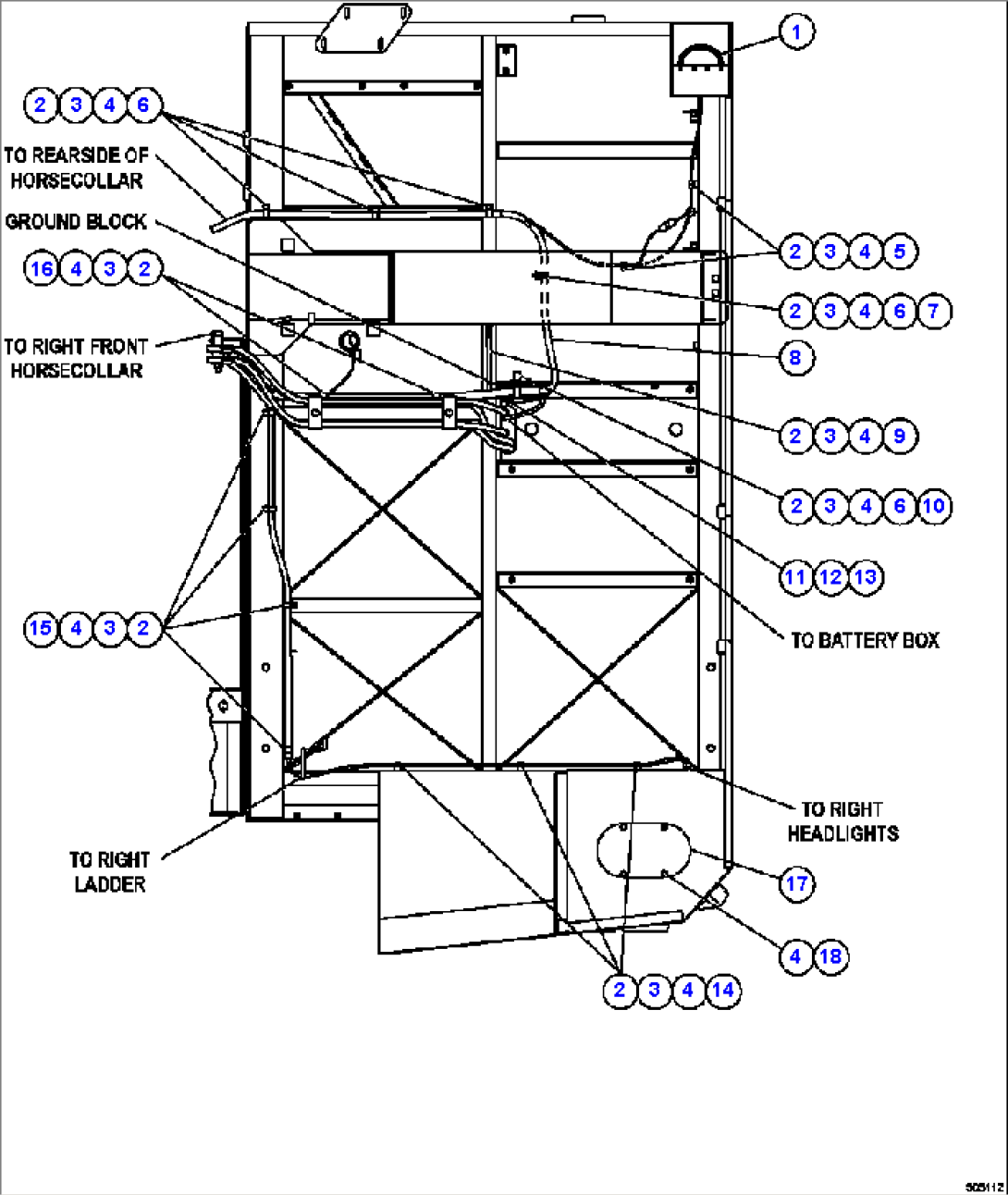 DECK HARNESS INSTALLATION - R.H. DECK