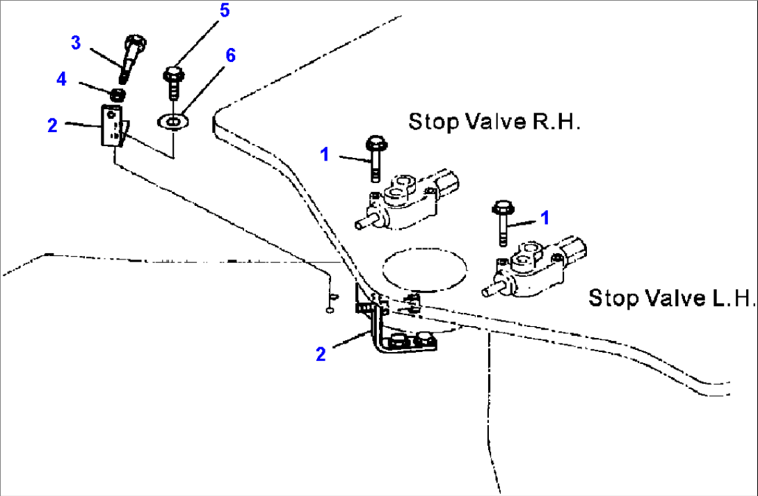 H4410-06A0 STEERING PIPING STOP VALVE MOUNTING AND STOPPER BOLT