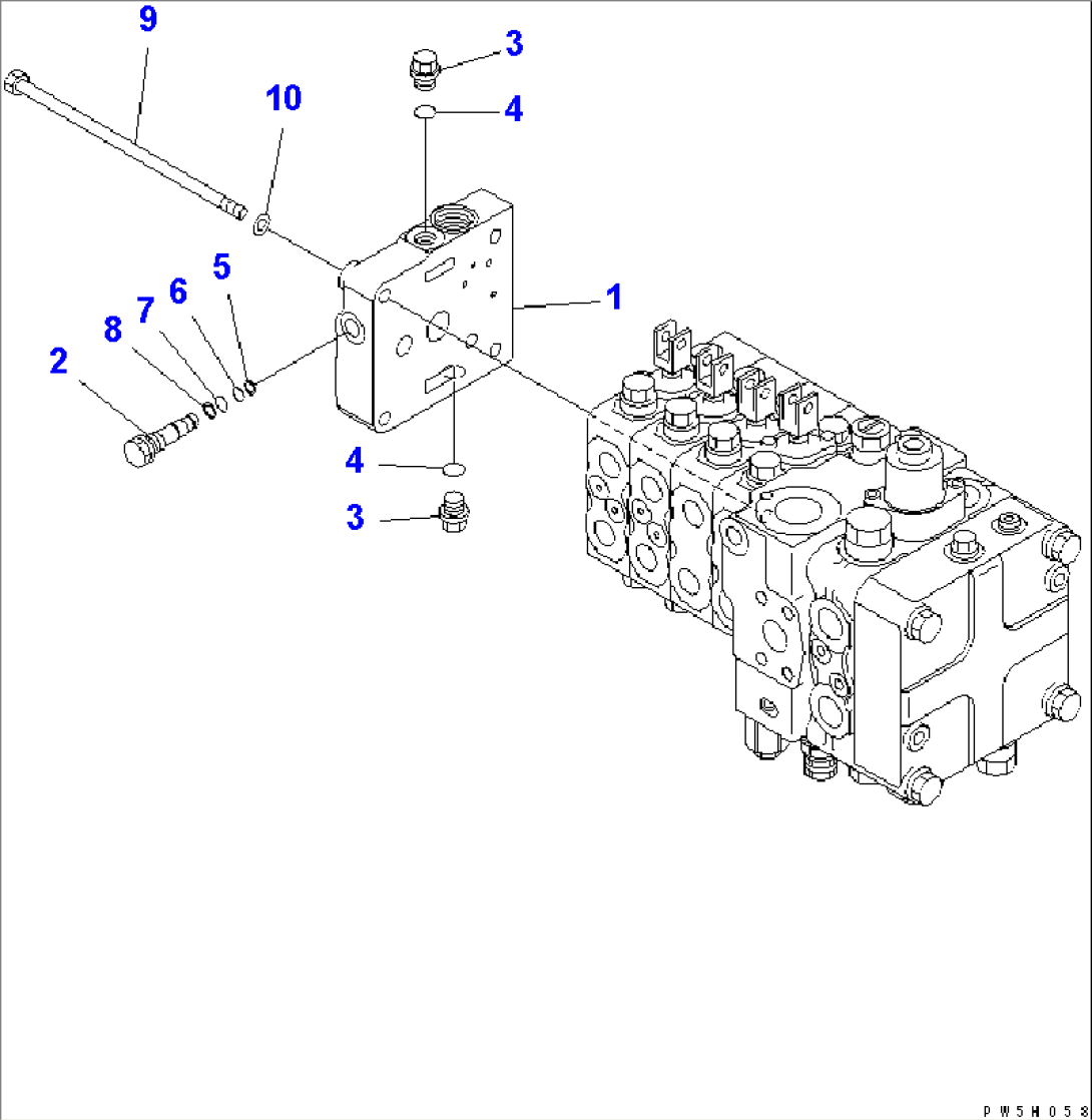 MAIN VALVE (5-VALVE) (4/14) (FOR PAT DOZER AND RIPPER)