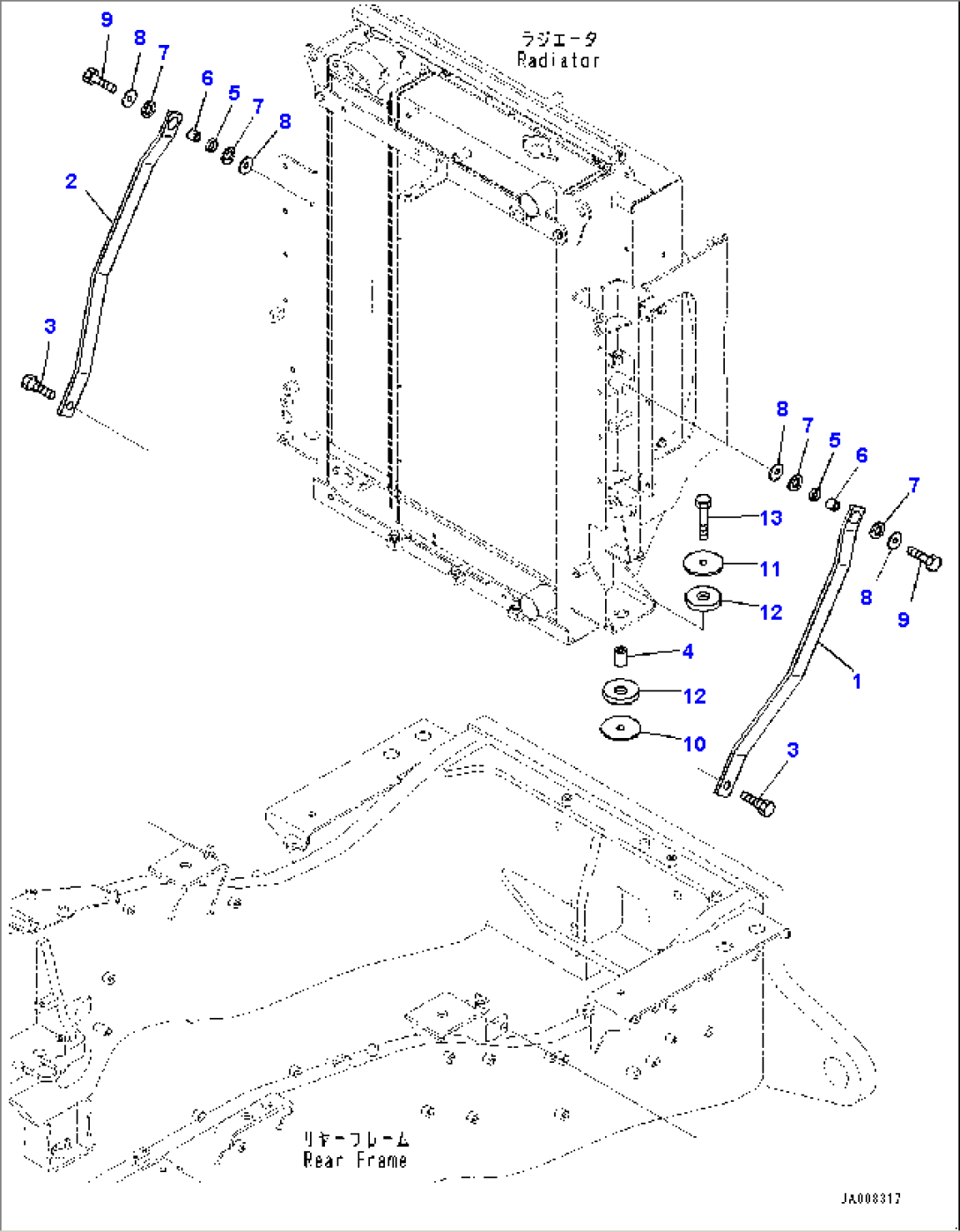 Radiator, Radiator Mounting (#10001-)
