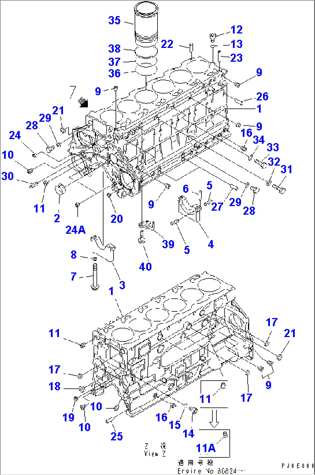 CYLINDER BLOCK (HIGH ALTITUDE SPEC.)(#76886-)