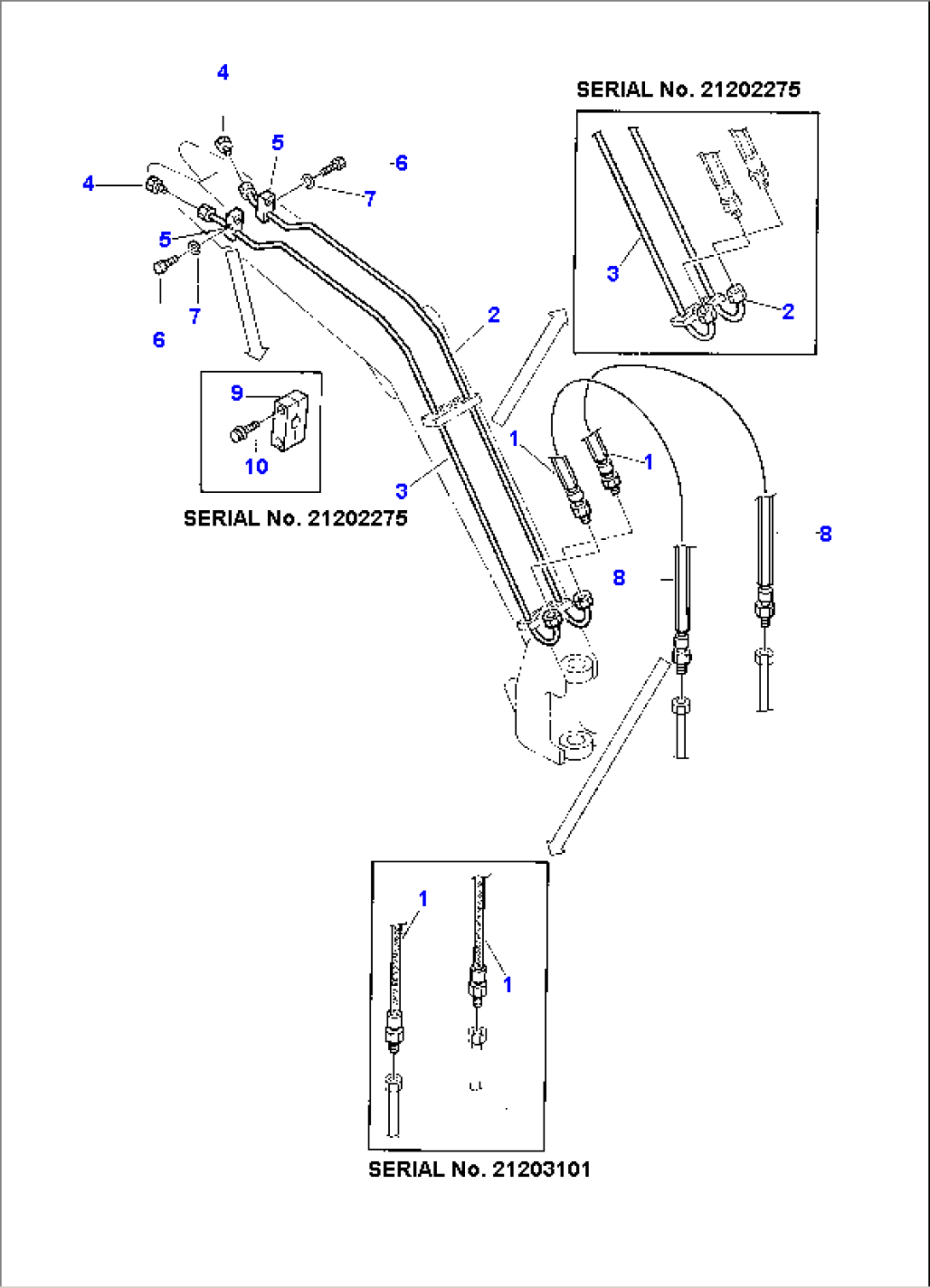 HYDRAULIC PIPING (ATTACHMENT LINE) (TBG SPEC.)