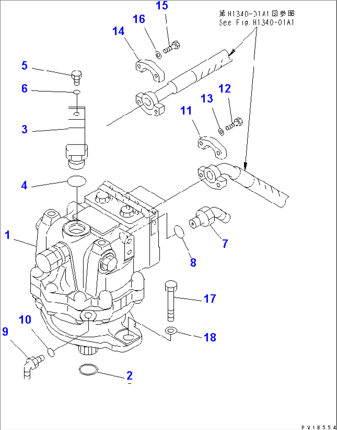 SWING MOTOR (FRONT)(#11001-)