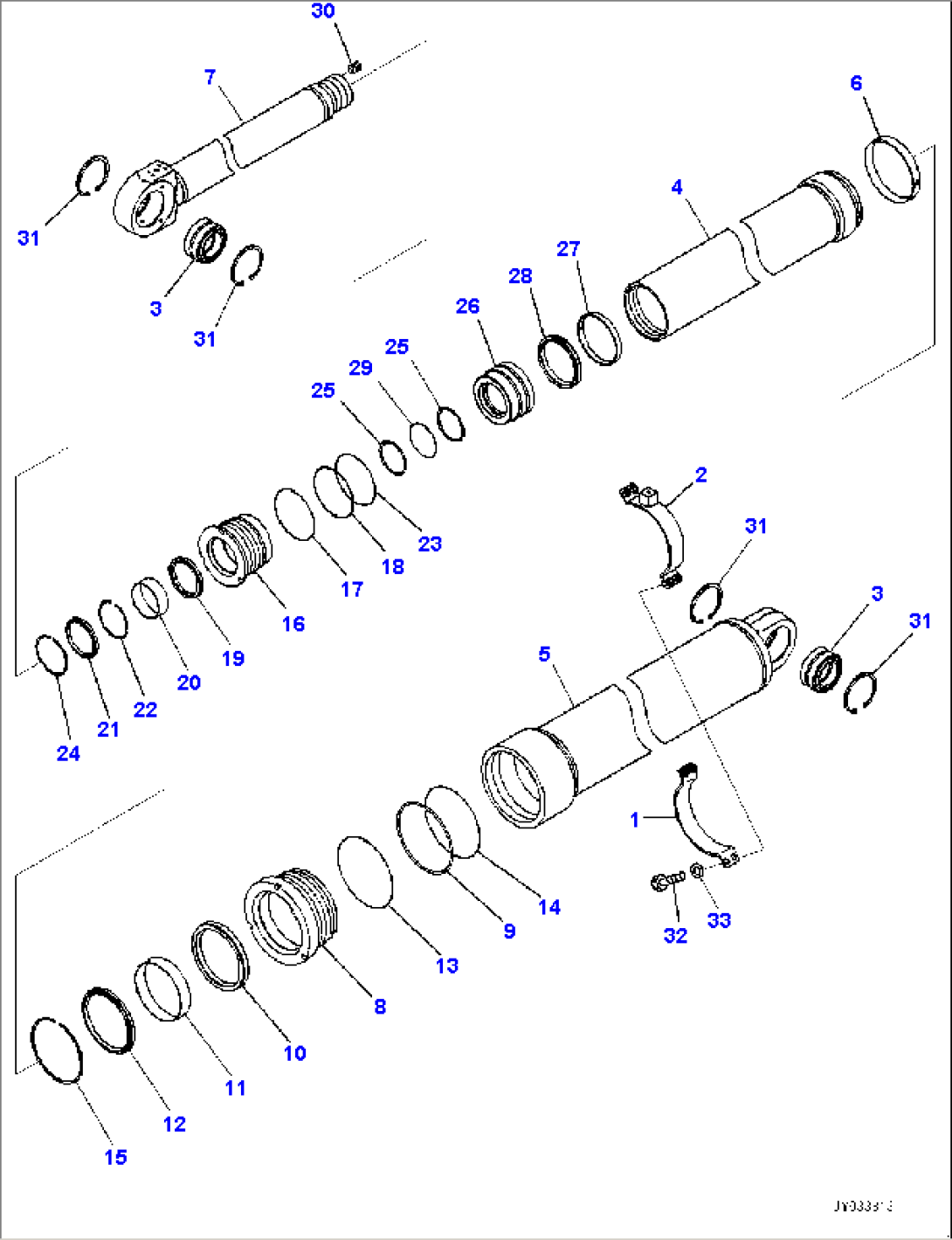 Hoist Cylinder, Related Parts, L.H. (#30001-)
