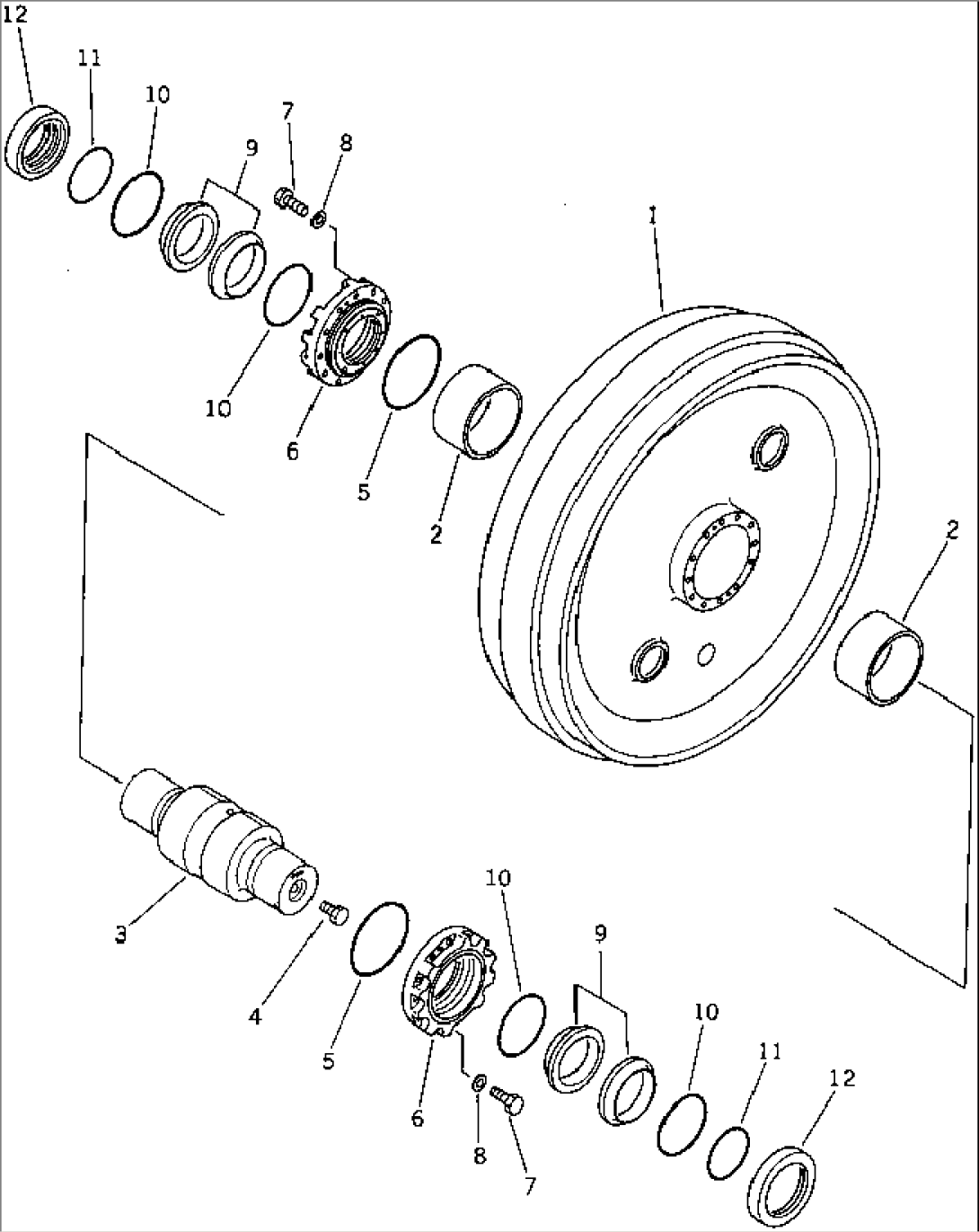 FRONT IDLER (7 TRACK ROLLER)(#17501-)