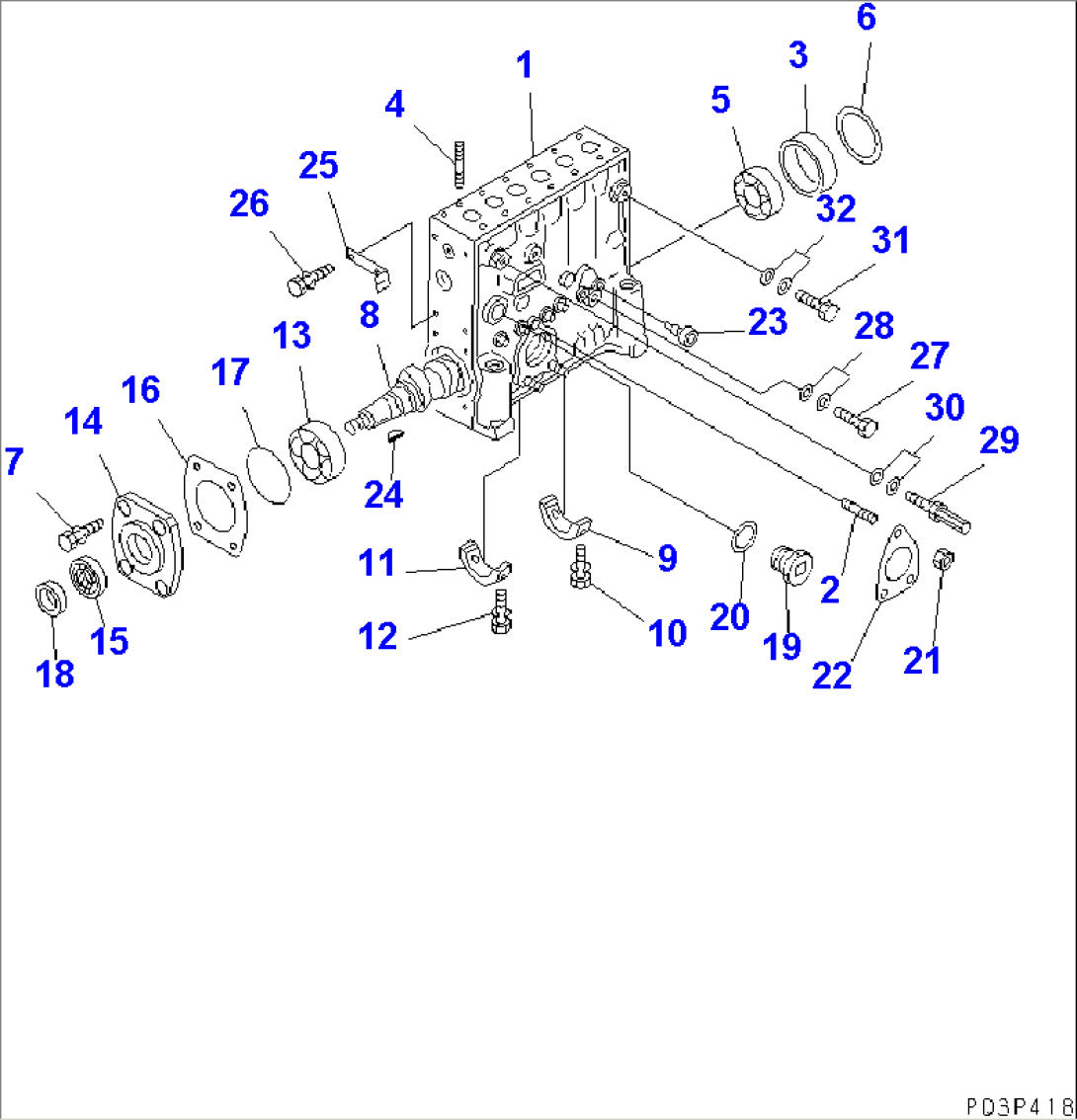 FUEL INJECTION PUMP (PUMP) (L.H.) (1/2) (FOR MECHANICAL GOVERNOR) (INNER PARTS)(#10036-)