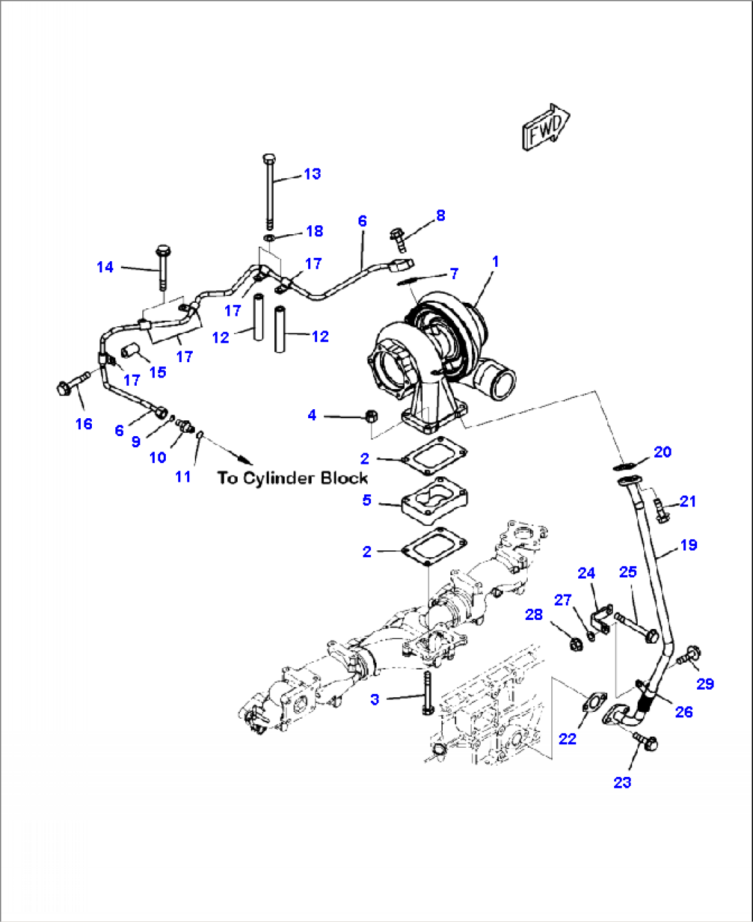 A1530-A3L1 TURBOCHARGER MOUNTING AND LUBRICATION OIL PIPING