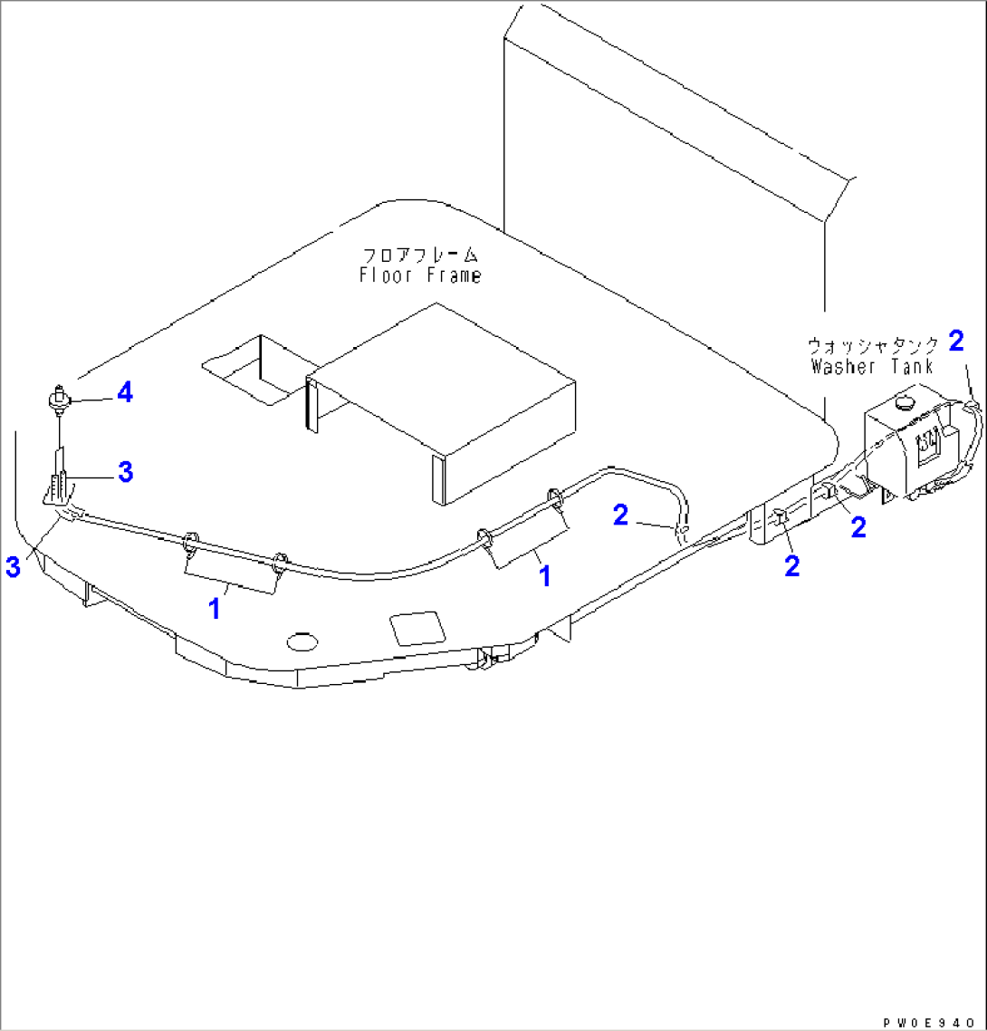 FLOOR (WINDOW WASHER) (HOSE)(#64225-)