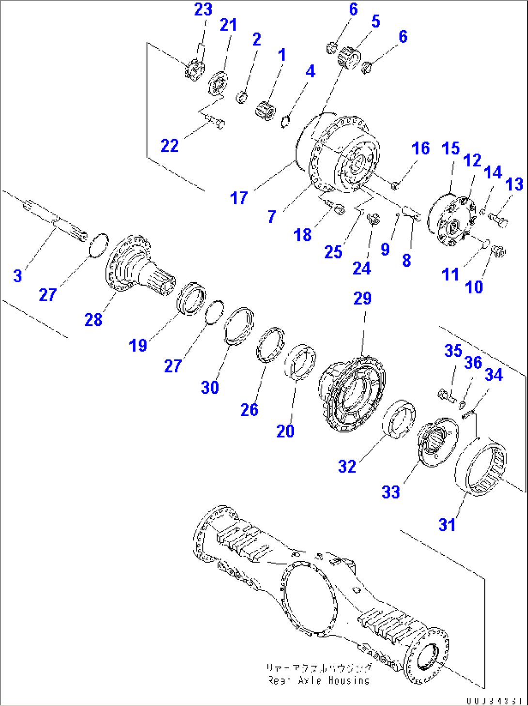 REAR AXLE (L.H.) (FINAL DRIVE)(#2001-)