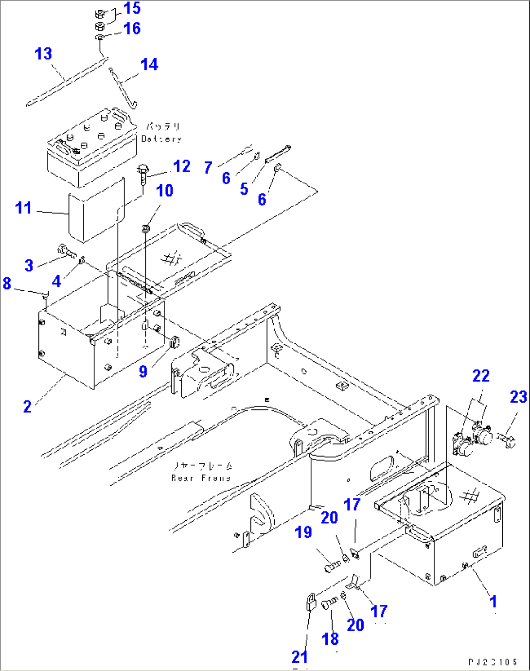 BATTERY BOX (BOX AND BATTERY MOUNTING) (VANDALISM PROTECTION)(#50001-50178)