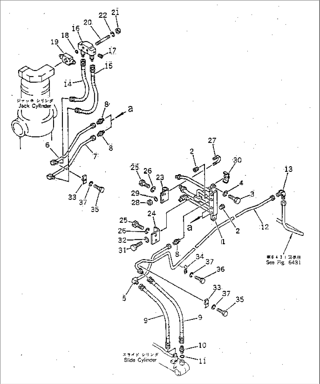 HYDRAULIC PIPING (FRONT L.H. OUTRIGGER CYLINDER LINE)