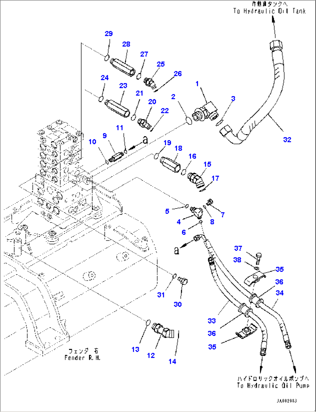 Fender Group, Hydraulic Oil Piping (#80001-)