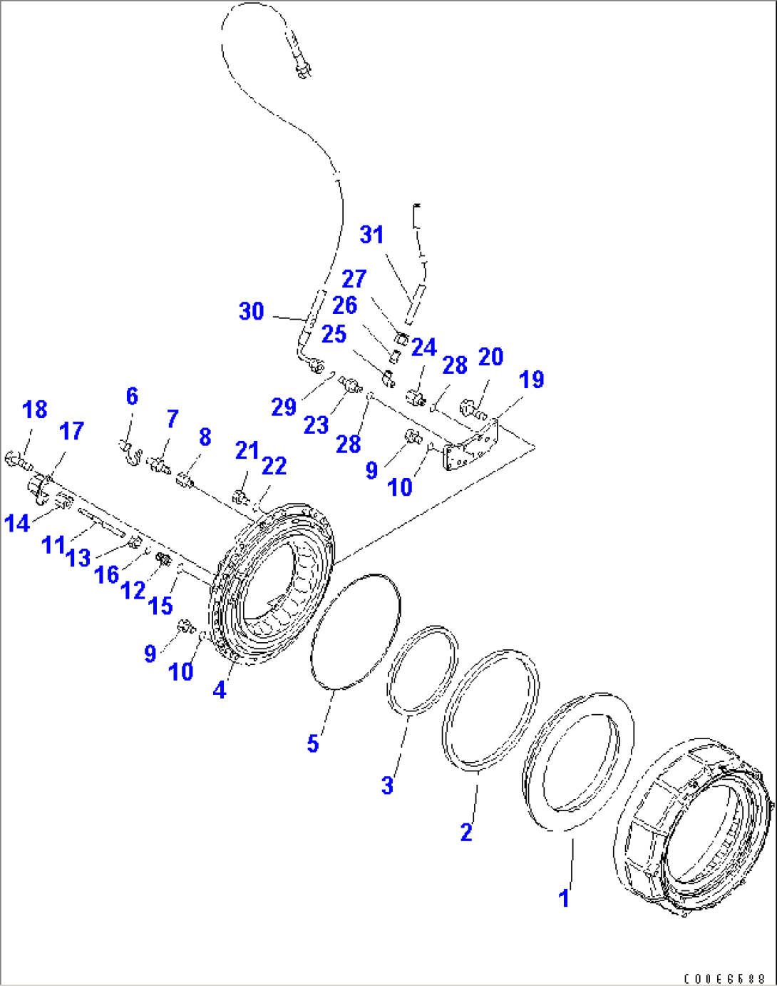 FRONT FINAL BRAKE (L.H.) (BRAKE CYLINDER)(#7001-)