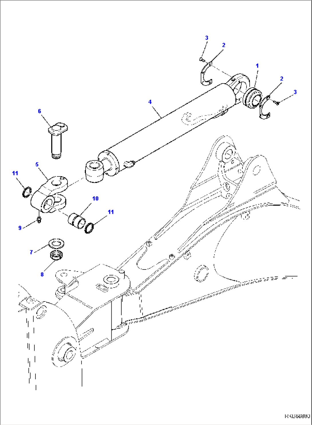 ARM CYLINDER (WITH SIDE DIGGING BOOM) (1/2)