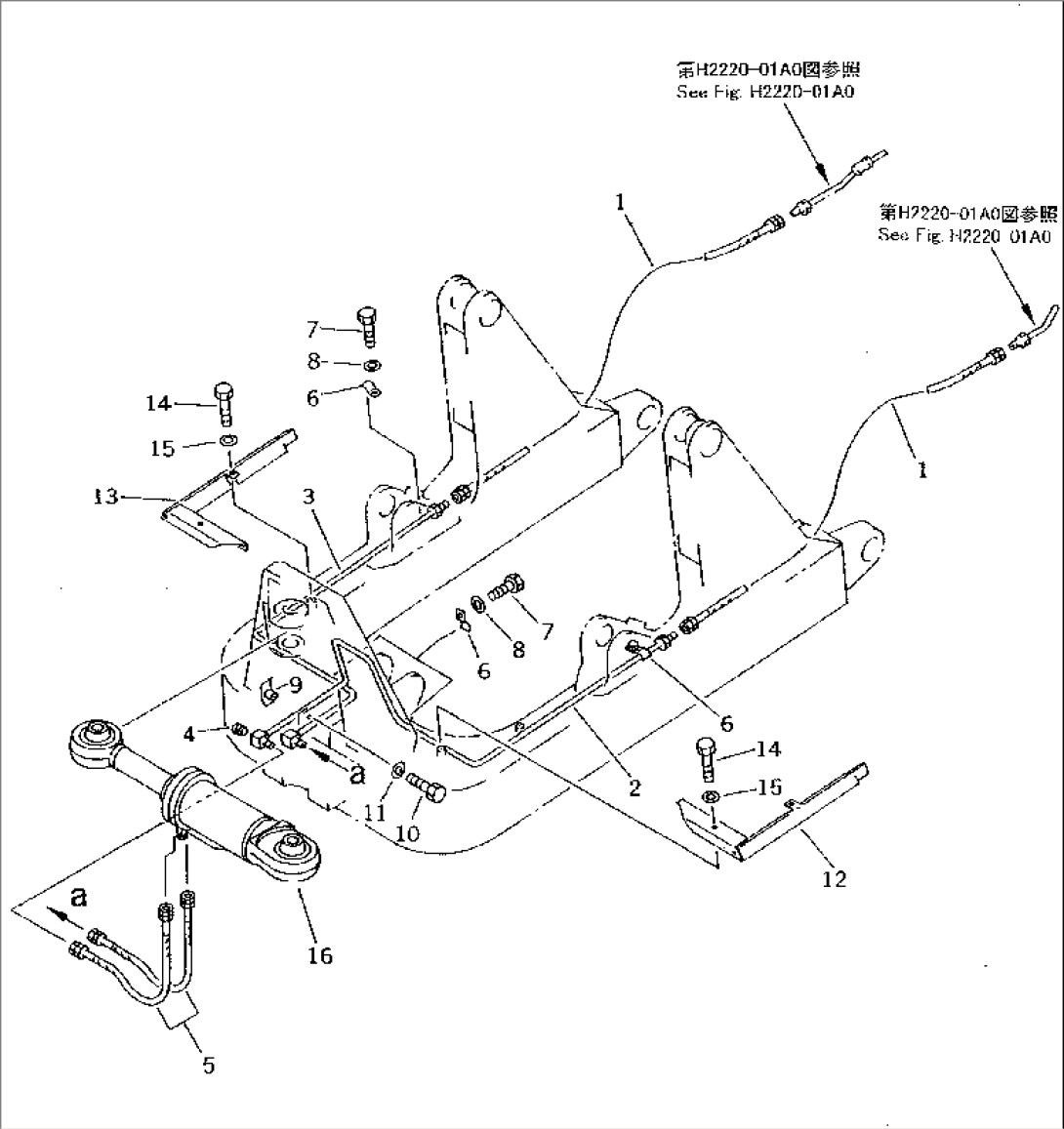 HYDRAULIC PIPING (TILT CYLINDER LINE) (DOZER SIDE)(#83001-83046)