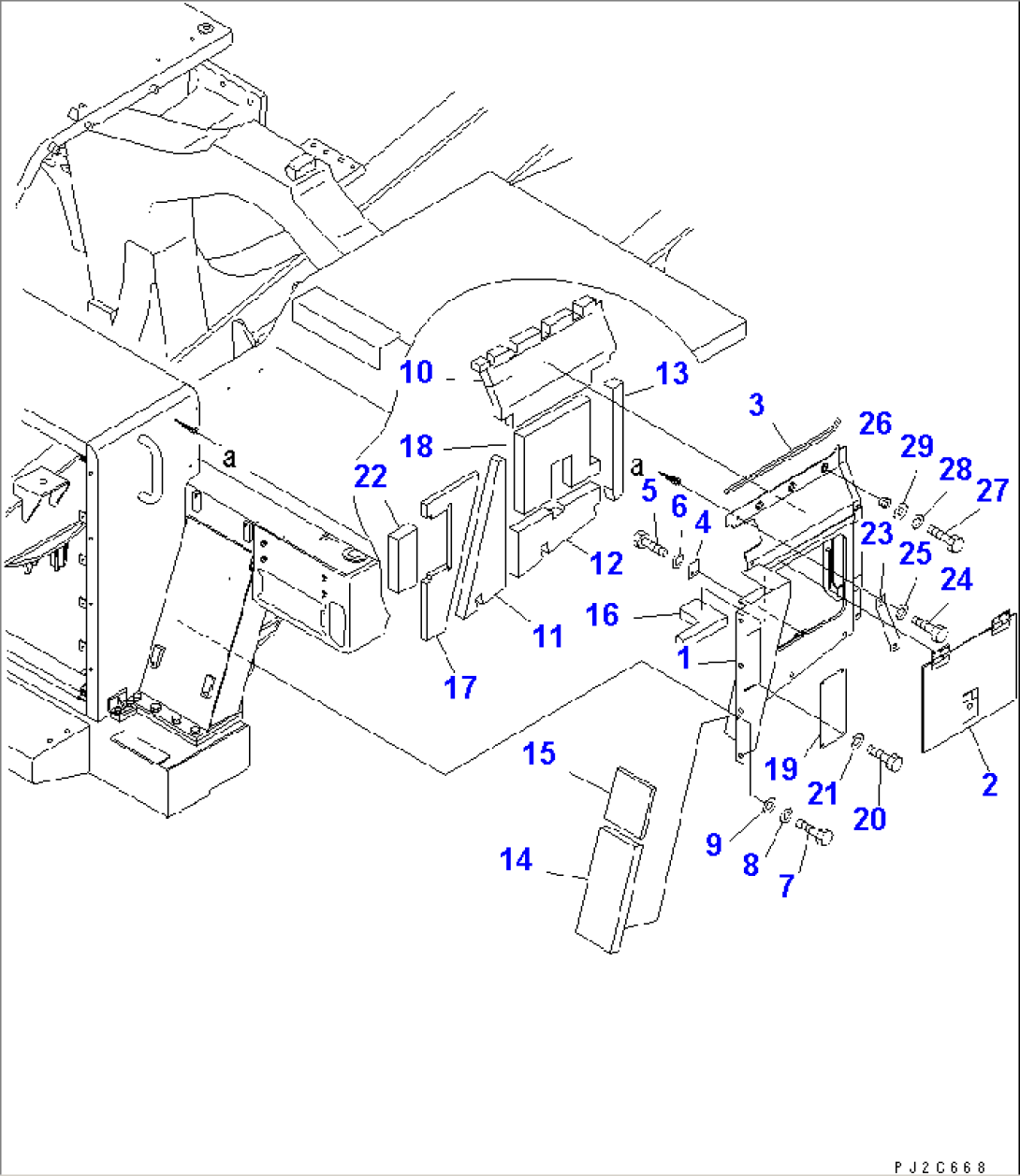 ENGIN SIDE COVER (1/4) (LOW NOISE SPEC.)(#2029-)