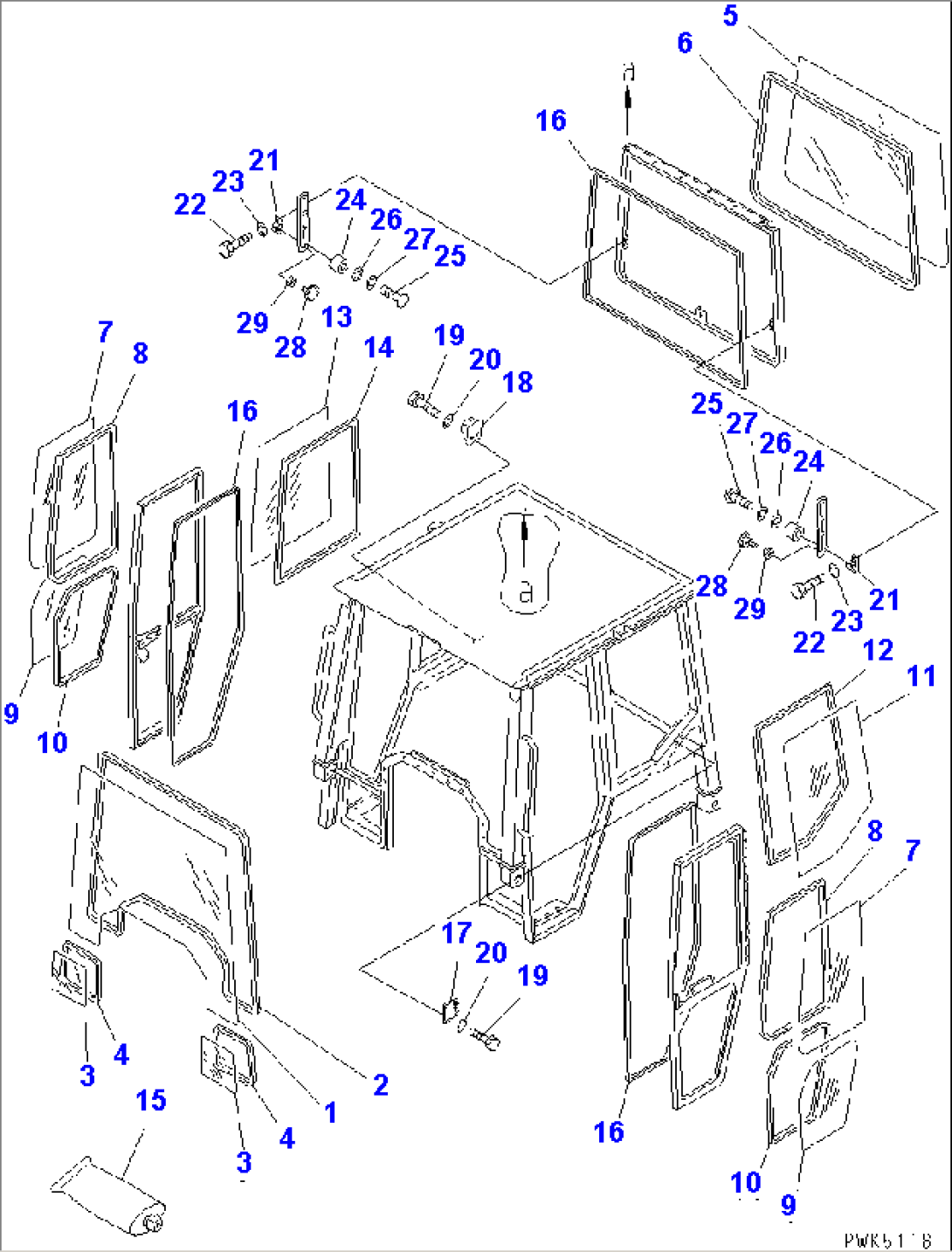 ROPS CAB (WINDOW GLASS)