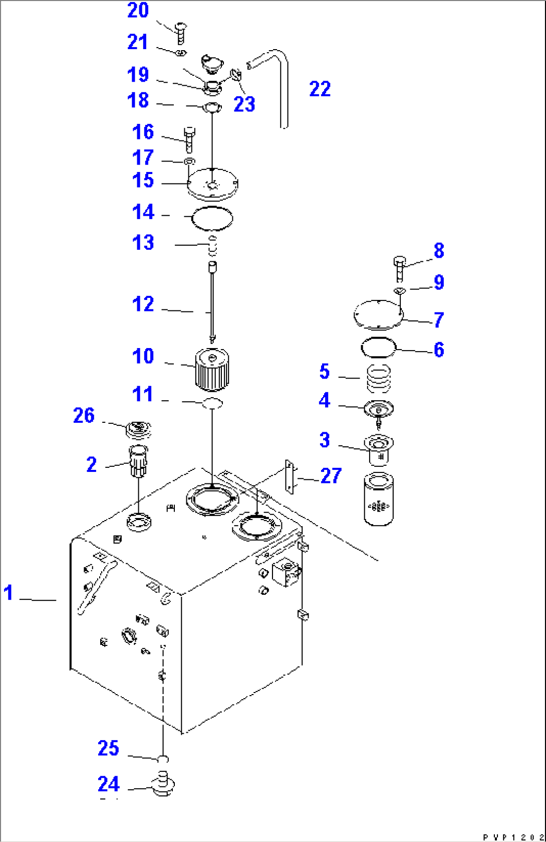 DUAL TANK (FUEL AND HYDRAULIC OIL) (ITALIAN SPEC.)(#K34001-)