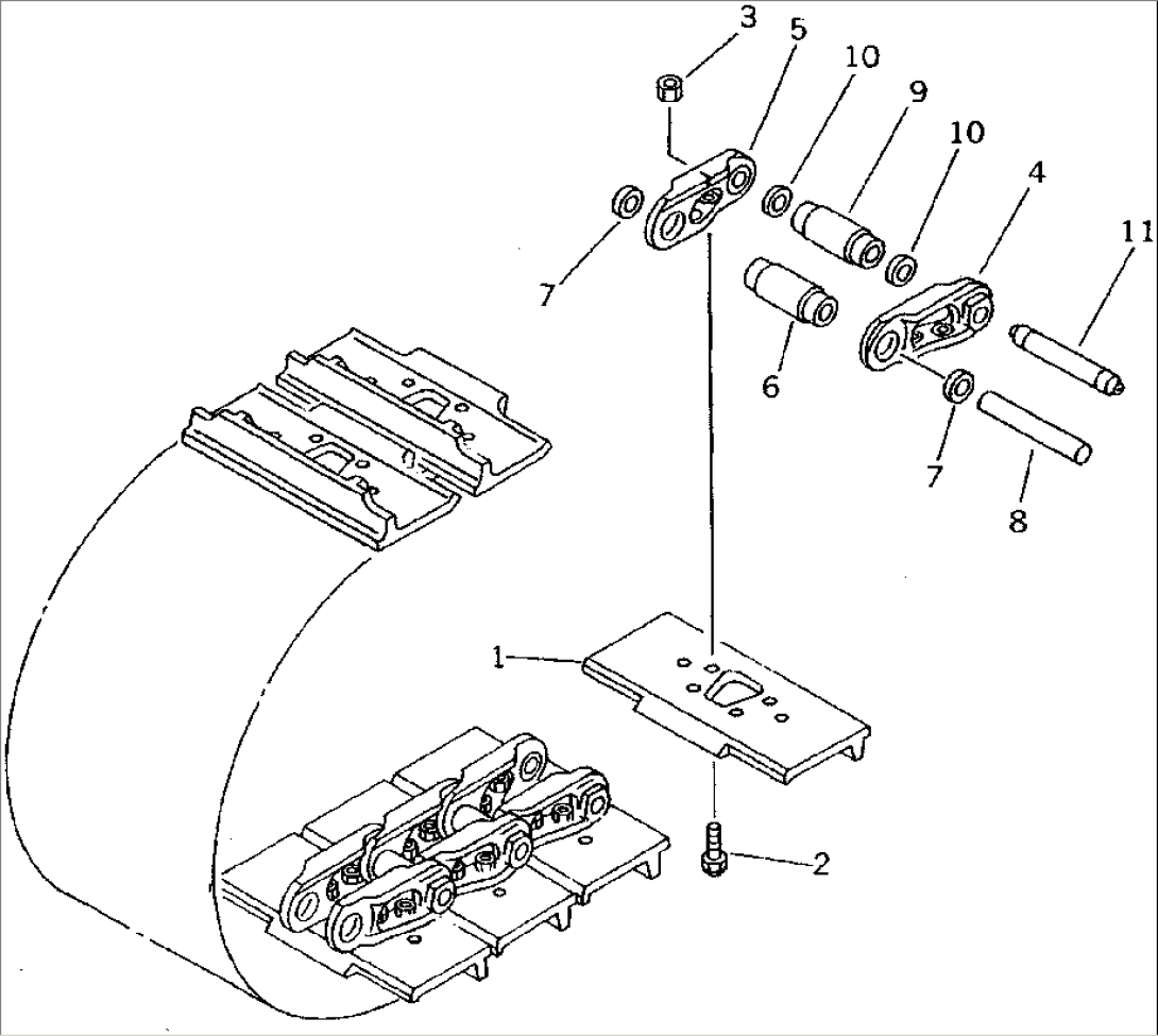 TRACK SHOE (MASTER PIN TYPE) (SNOW TYPE) (FOR ANGLE AND STRAIGHT TILT DOZER)(#83001-83148)