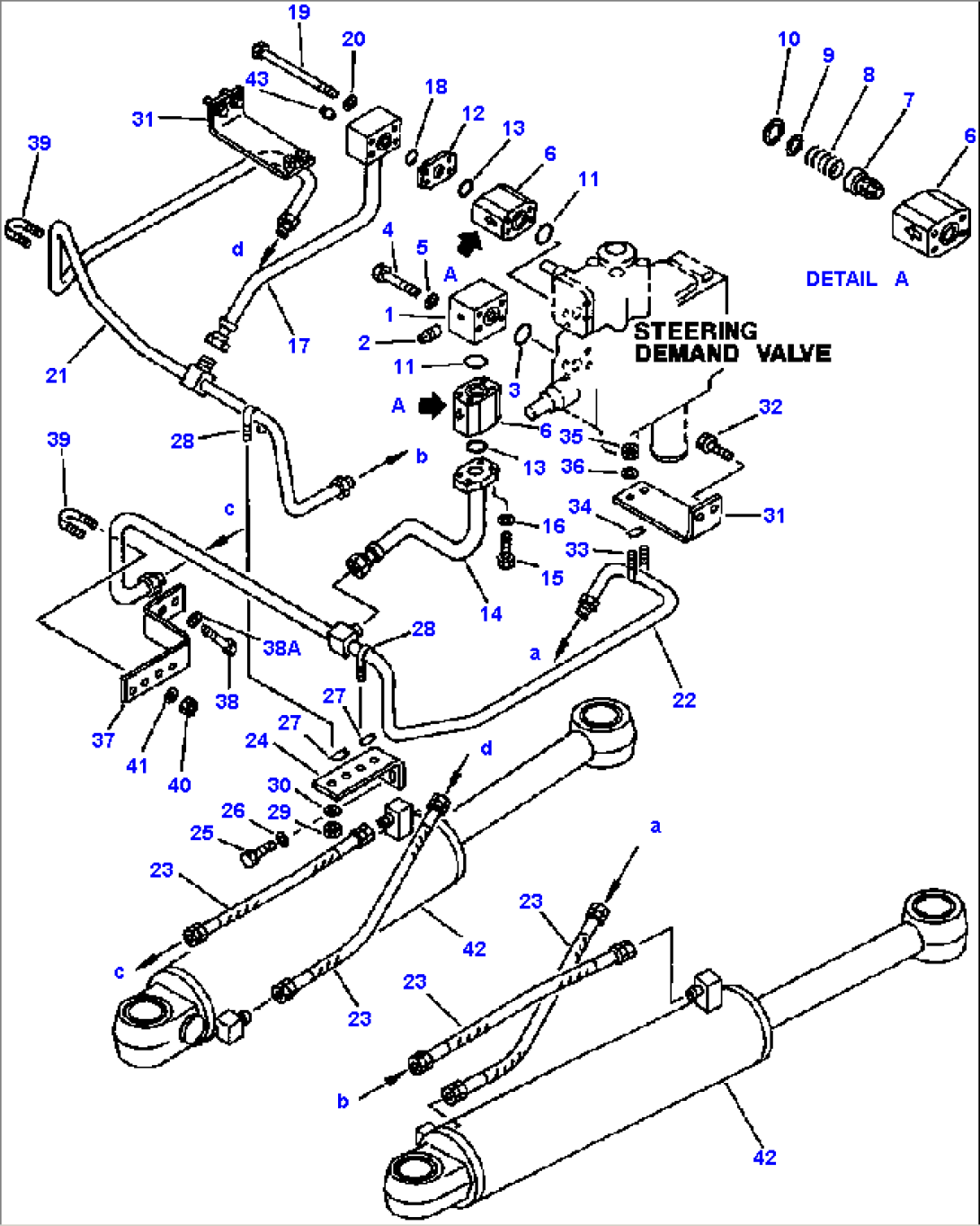 STEERING OIL PIPING STEERING DEMAND VALVE TO STEERING CYLINDERS