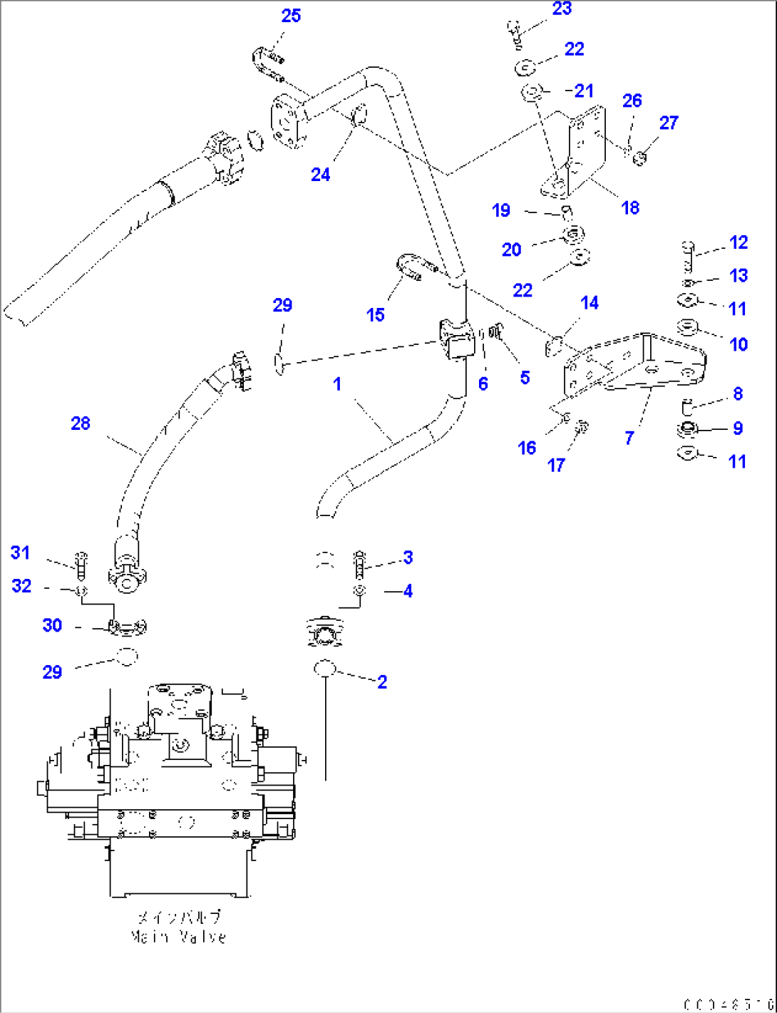 HYDRAULIC PIPING (DUMP CYLINDER BOTTOM LINE)