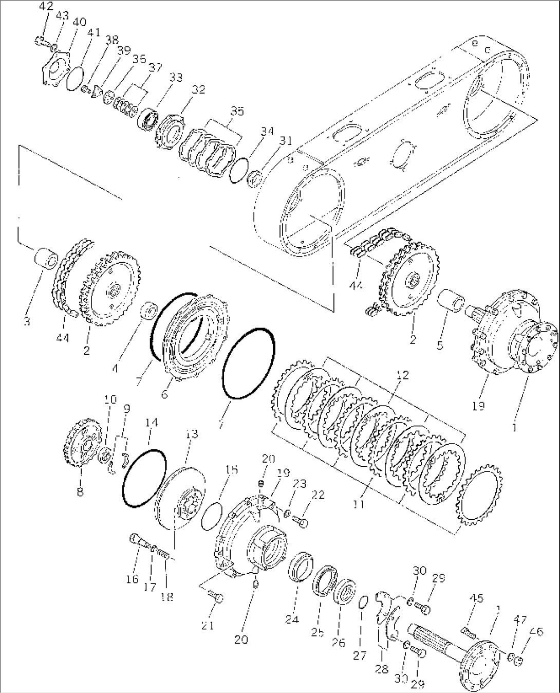 TANDEM DRIVE GEAR AND CHAIN (FOR WET TYPE DISC BRAKE)