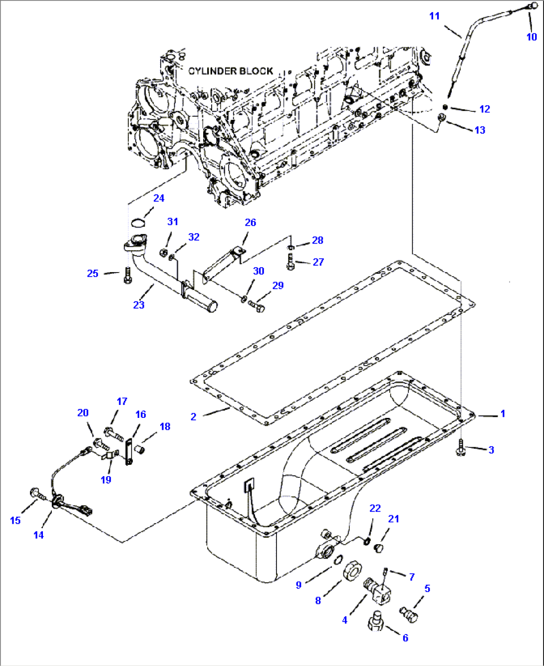 A2115-B7A4 ENGINE OIL PAN AND OIL LEVEL GAUGE