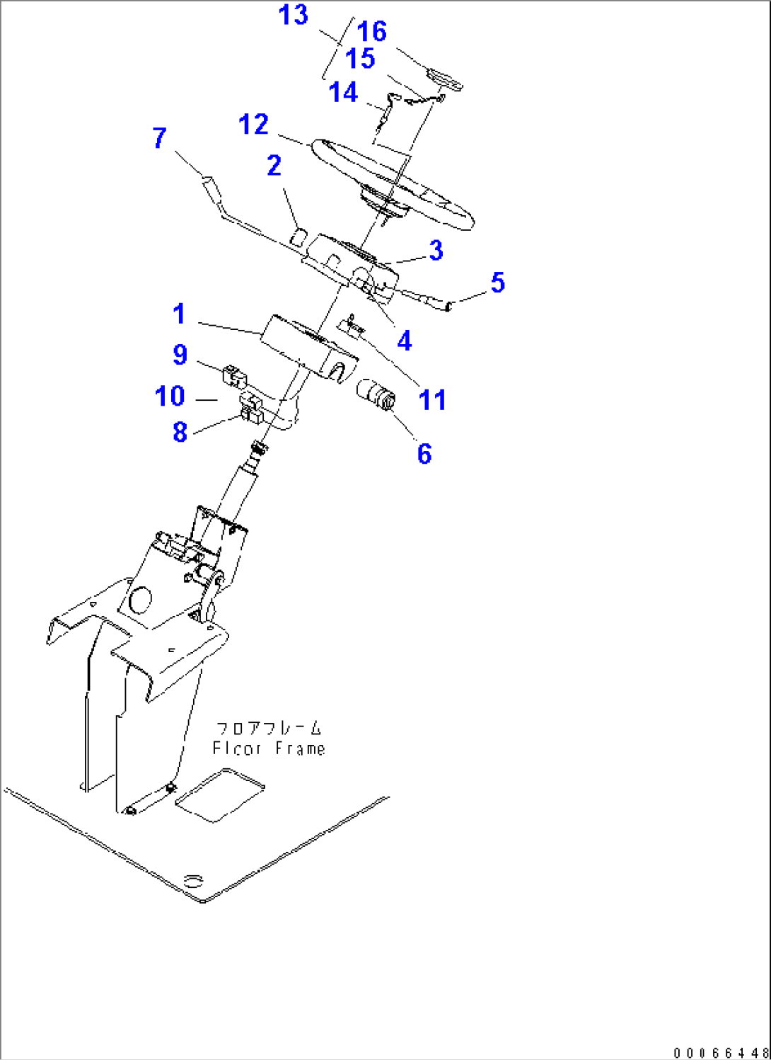 FLOOR (COLUMN SWITCH AND STEERING WHEEL) (2 LAMP SWITCH)(#11001-)