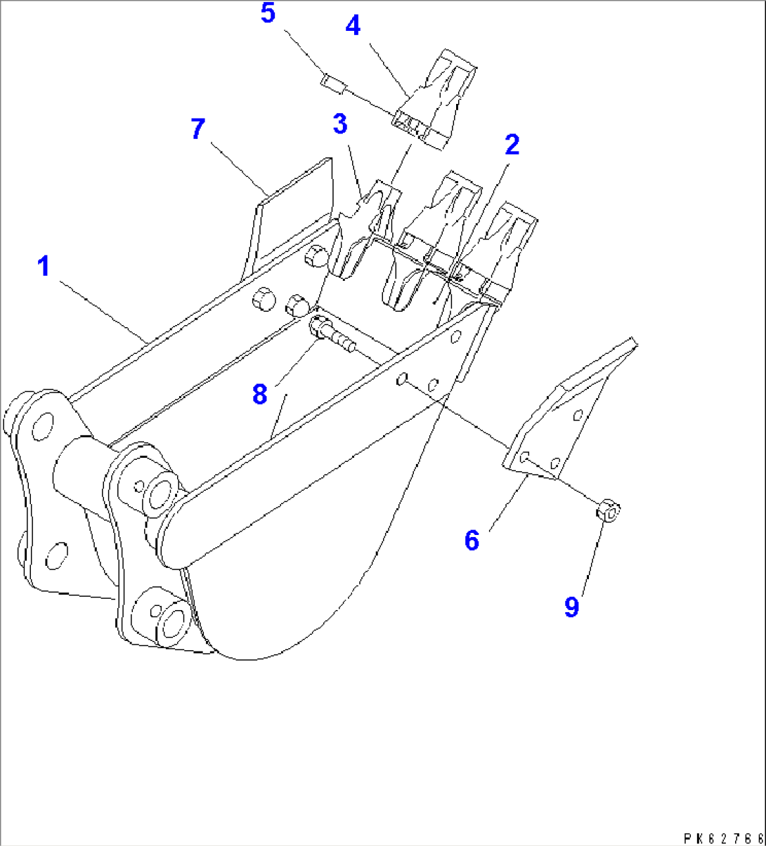 BUCKET¤ 0.03M3 (MINI 0.05M3) WIDTH 320MM(#10801-)