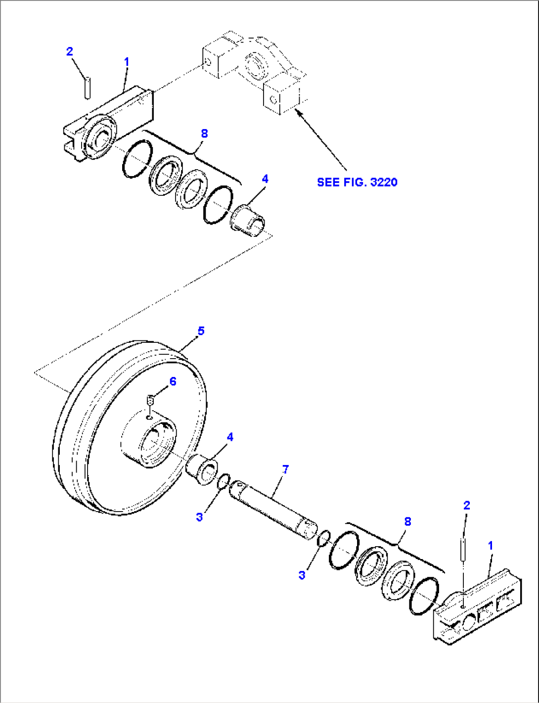 FRONT IDLER (FOR RUBBER SHOE) (1/2)