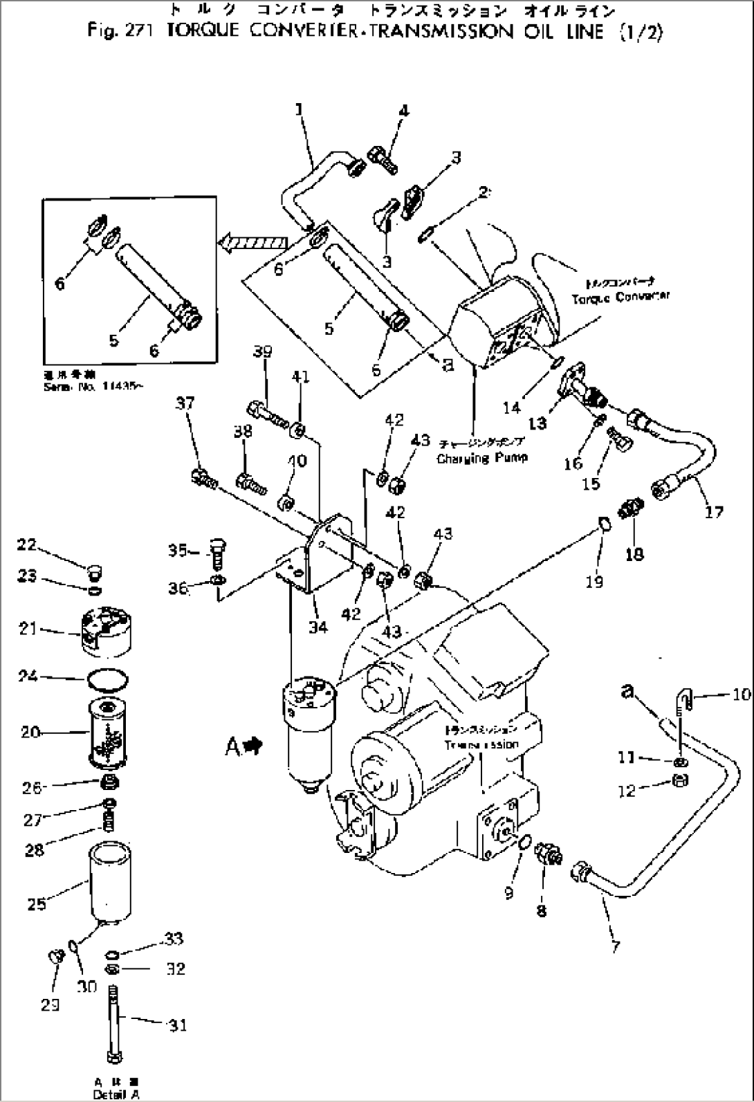 TORQUE CONVERTER¤ TRANSMISSION OIL LINE (1/2)(#10001-)