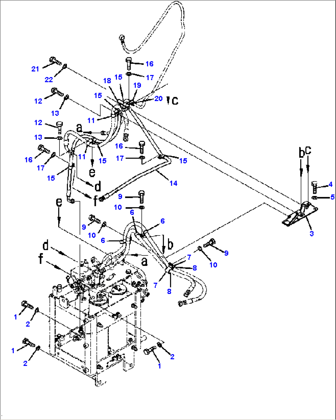 K4460-06A1 BRAKE PIPING ACCUMULATOR BRAKE VALVE MOUNTING (JOYSTICK STEERING)