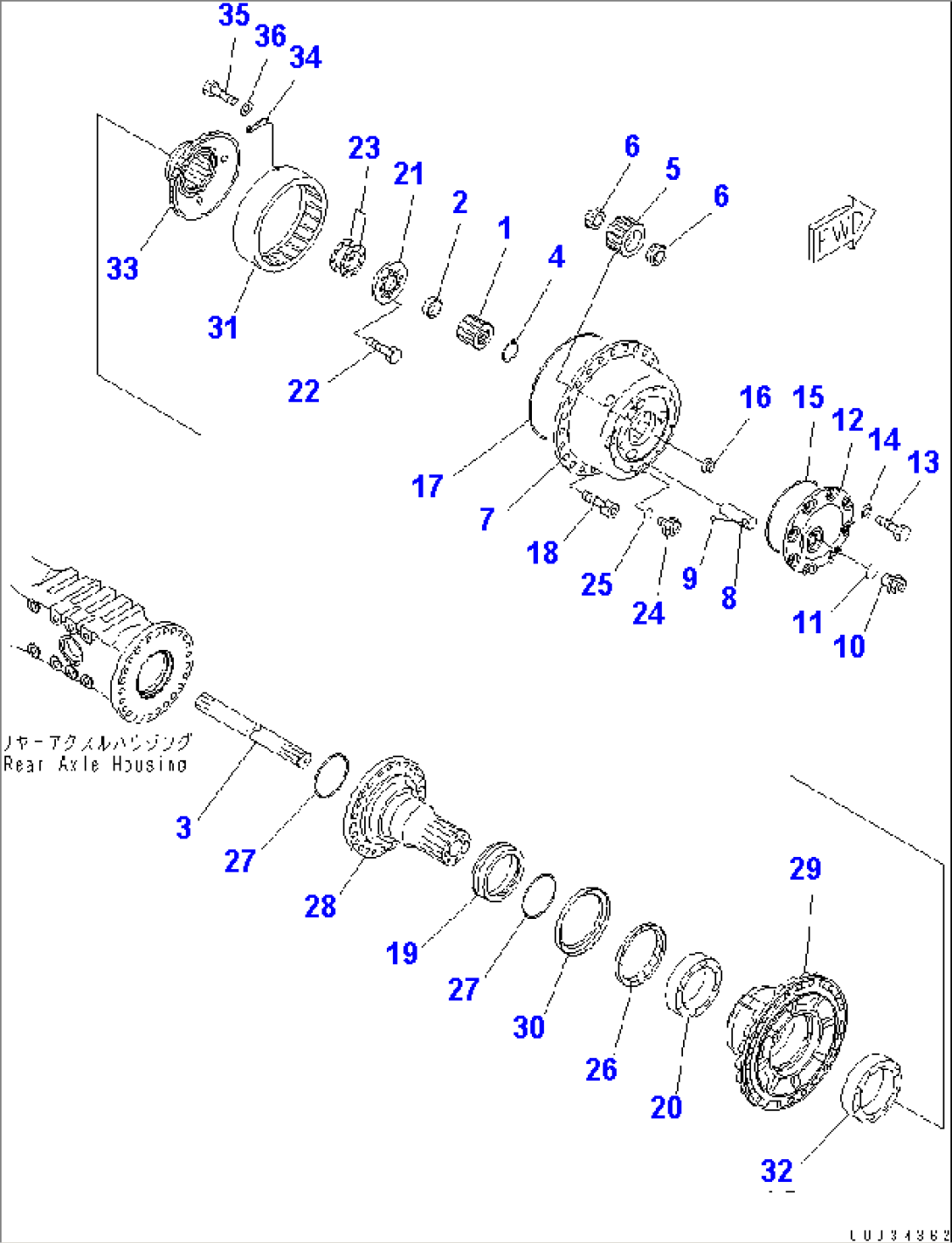 REAR AXLE (R.H.) (FINAL DRIVE)(#2001-)