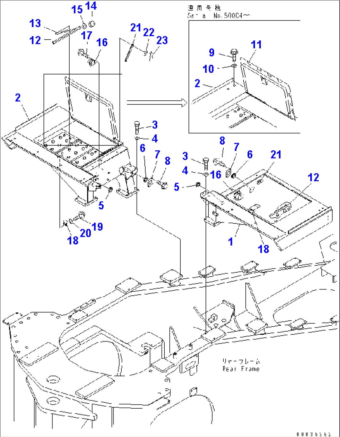 BATTERY MOUNTING (BOX AND BATTERY MOUNTING)(#50001-50036)