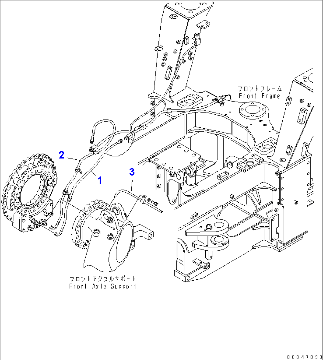 FRONT FINAL BRAKE (R.H.) (PIPING)(#2001-)