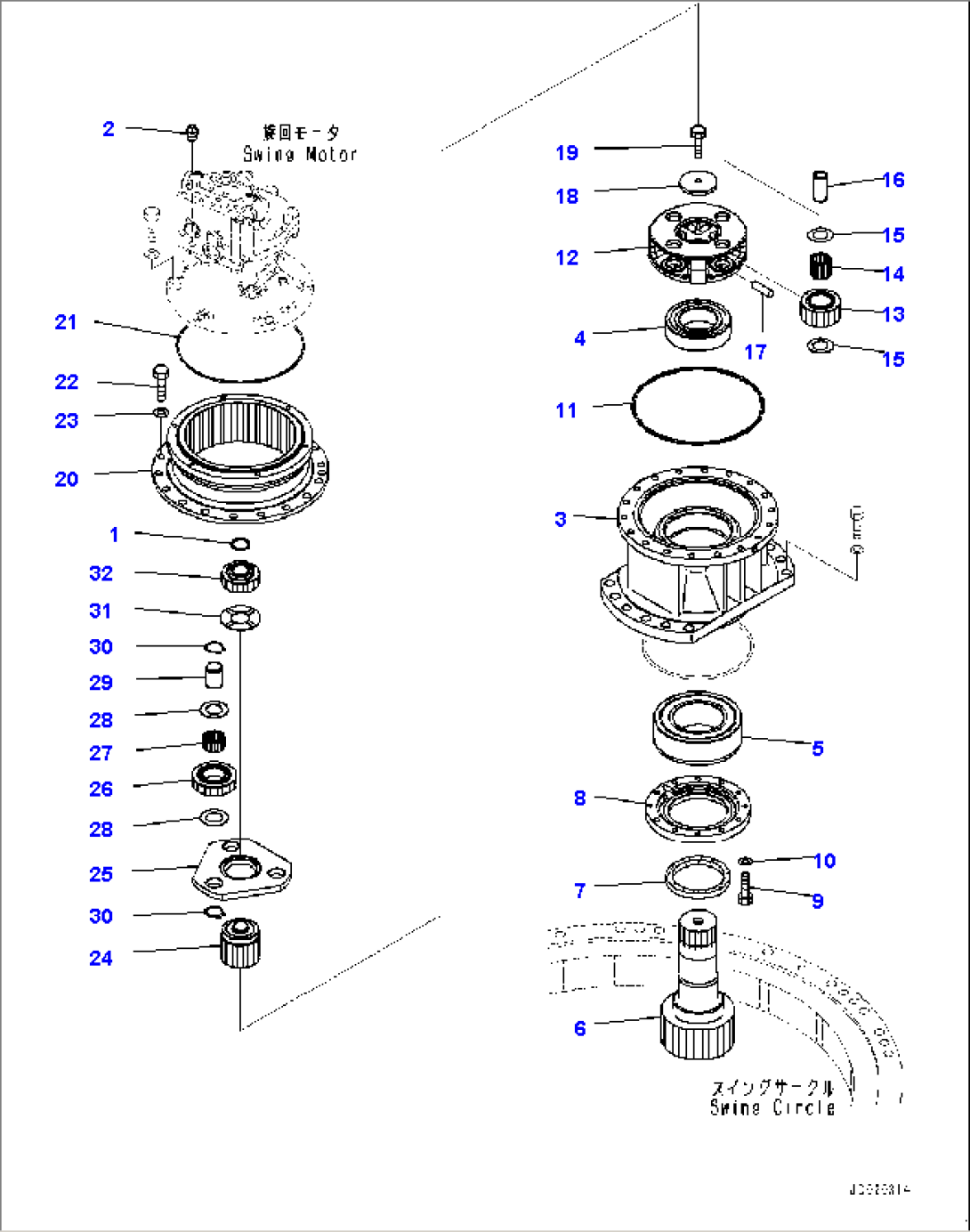 Swing Machinery and Motor, Mounting