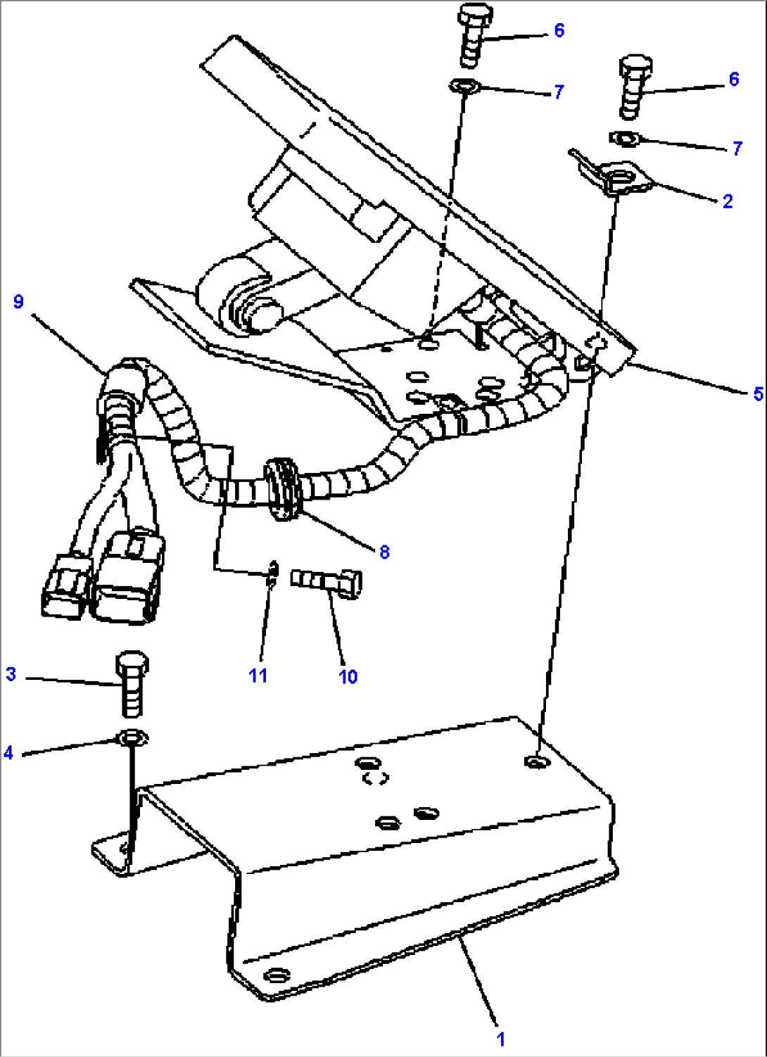 K0210-23A0 ROPS CAB ACCELERATOR CONTROL PEDAL MOUNTING