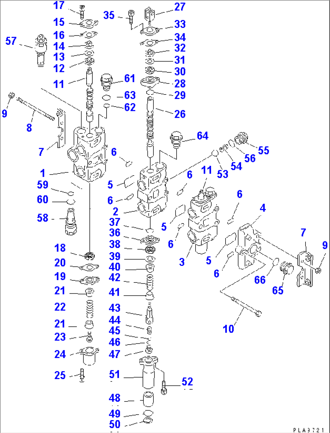 WORK EQUIPMENT VALVE (1/2) (FOR POWER ANGLE POWER TILT) (FOR LIFT.TILT LEVER + ANGLE LEVER)