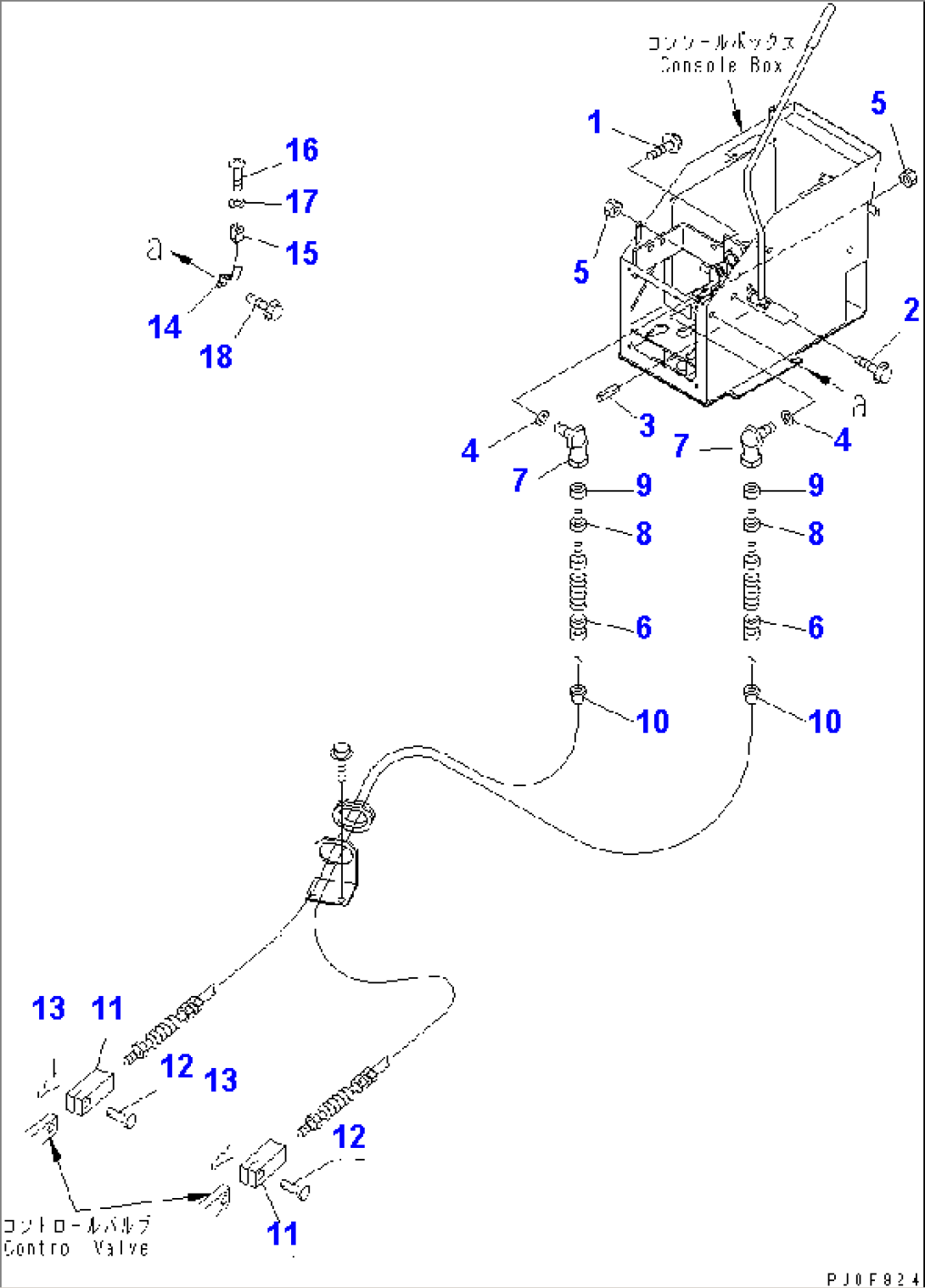 LOADER CONTROL (LEVER MOUNTING PARTS AND CABLE)(#11258-)