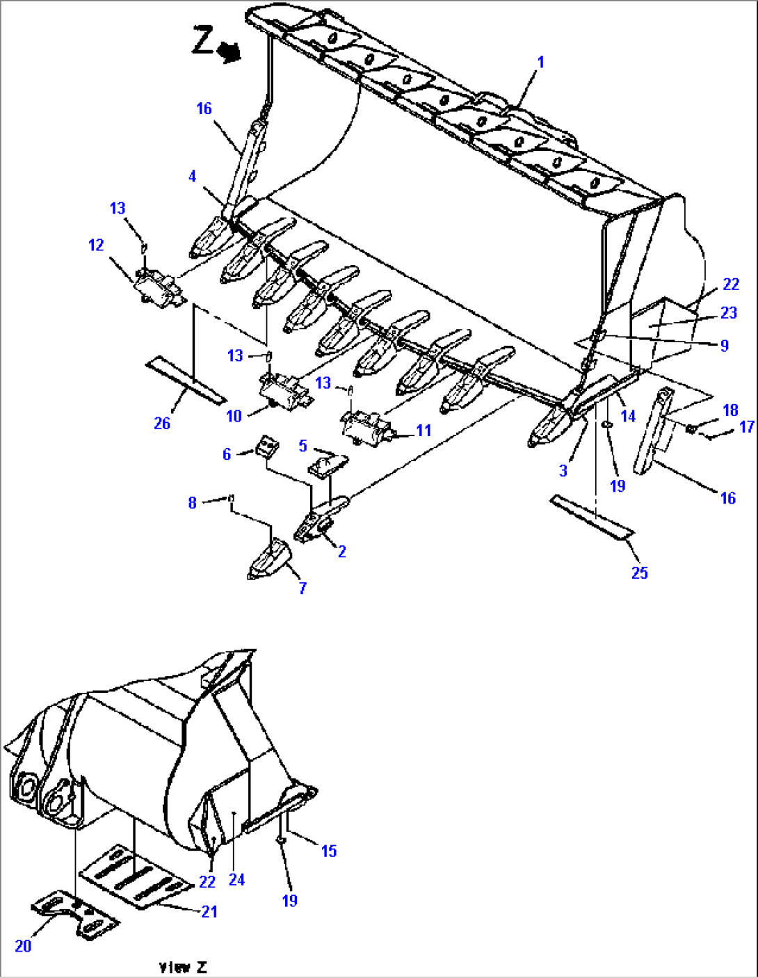 T4120-01A3A BUCKET, 12.3 CUBIC METERS WITH HENSLEY BLADESAVER II