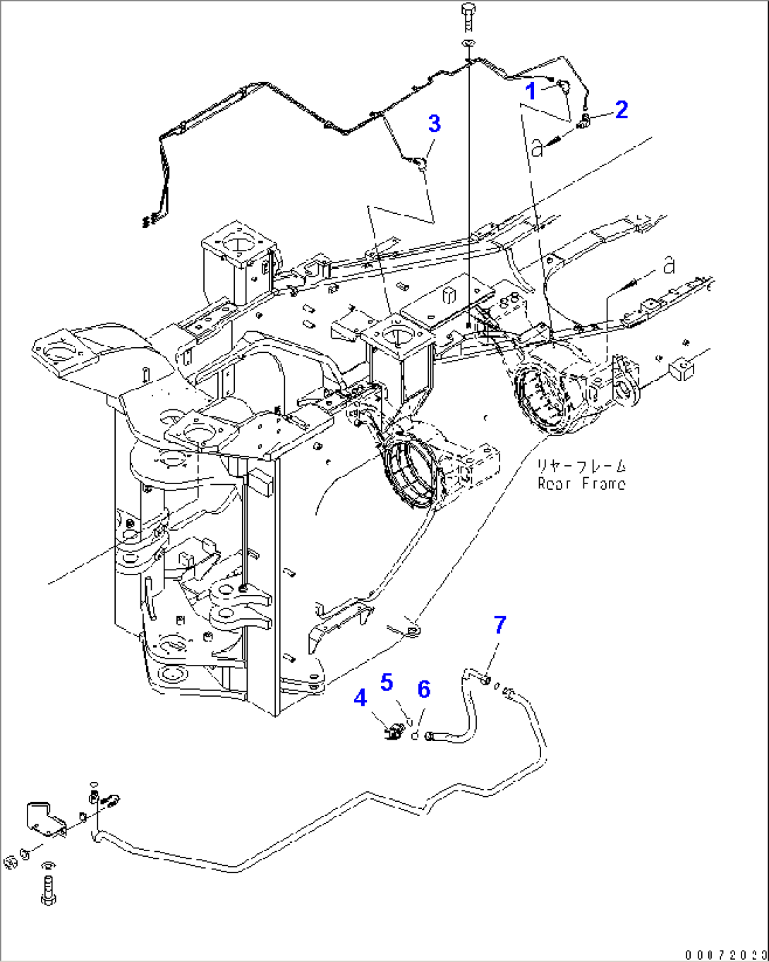 REAR AXLE (REMOTE GREASE AND BRAKE PIPING¤ REAR)(#55001-)