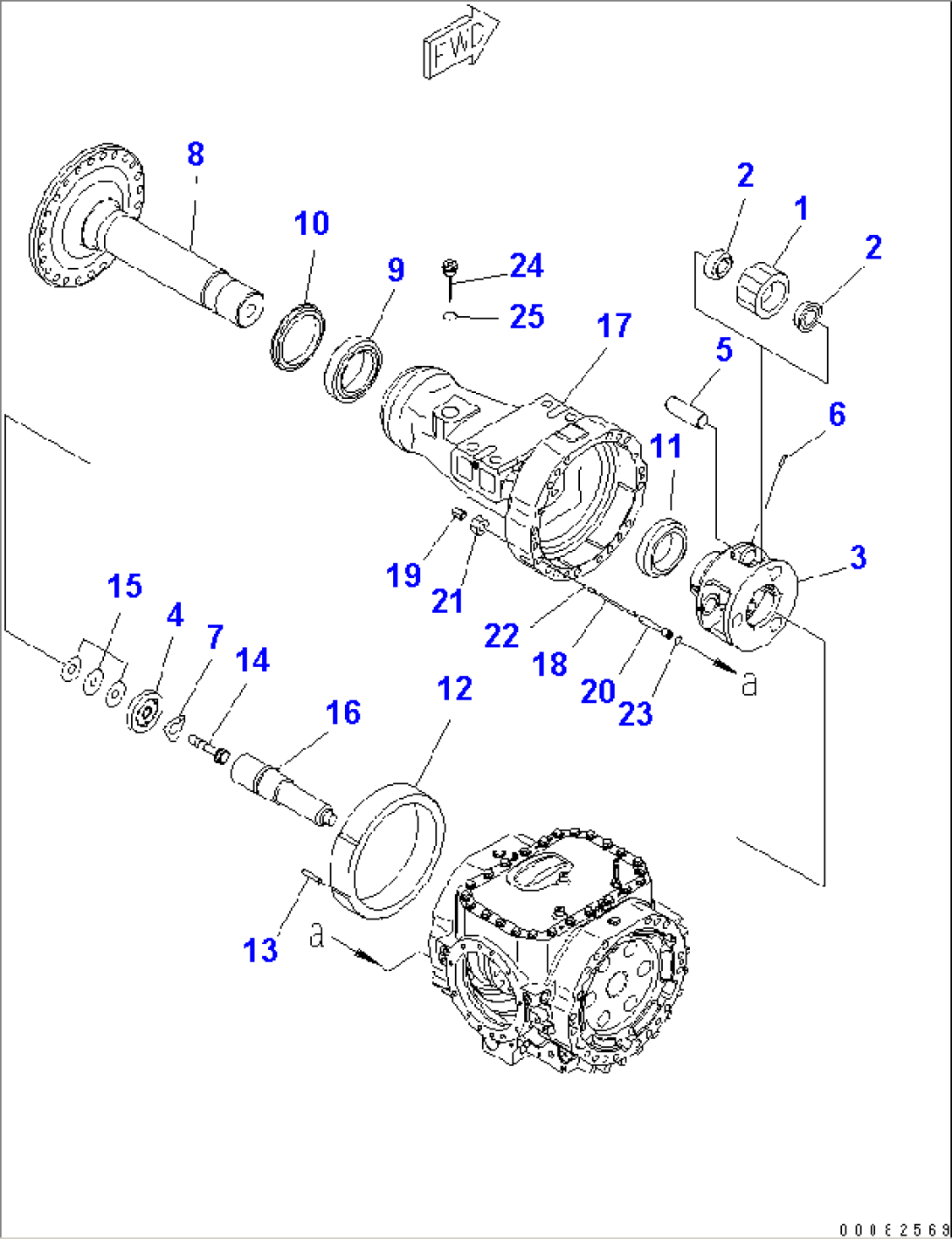 FRONT AXLE (FINAL DRIVE) (L.H.)(#90001-)