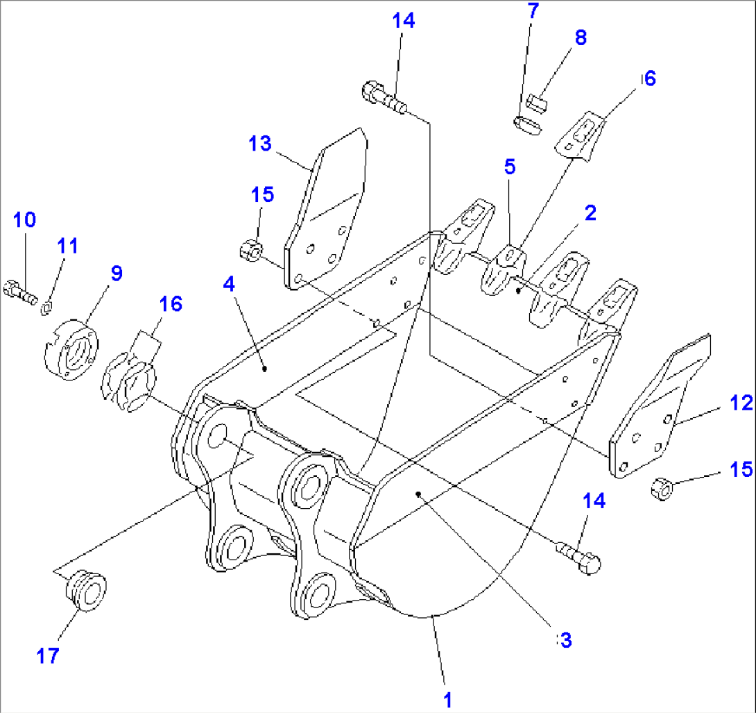 BUCKET¤ 0.6M3¤ 865MM (VERTICAL PIN TYPE)(#310001-)