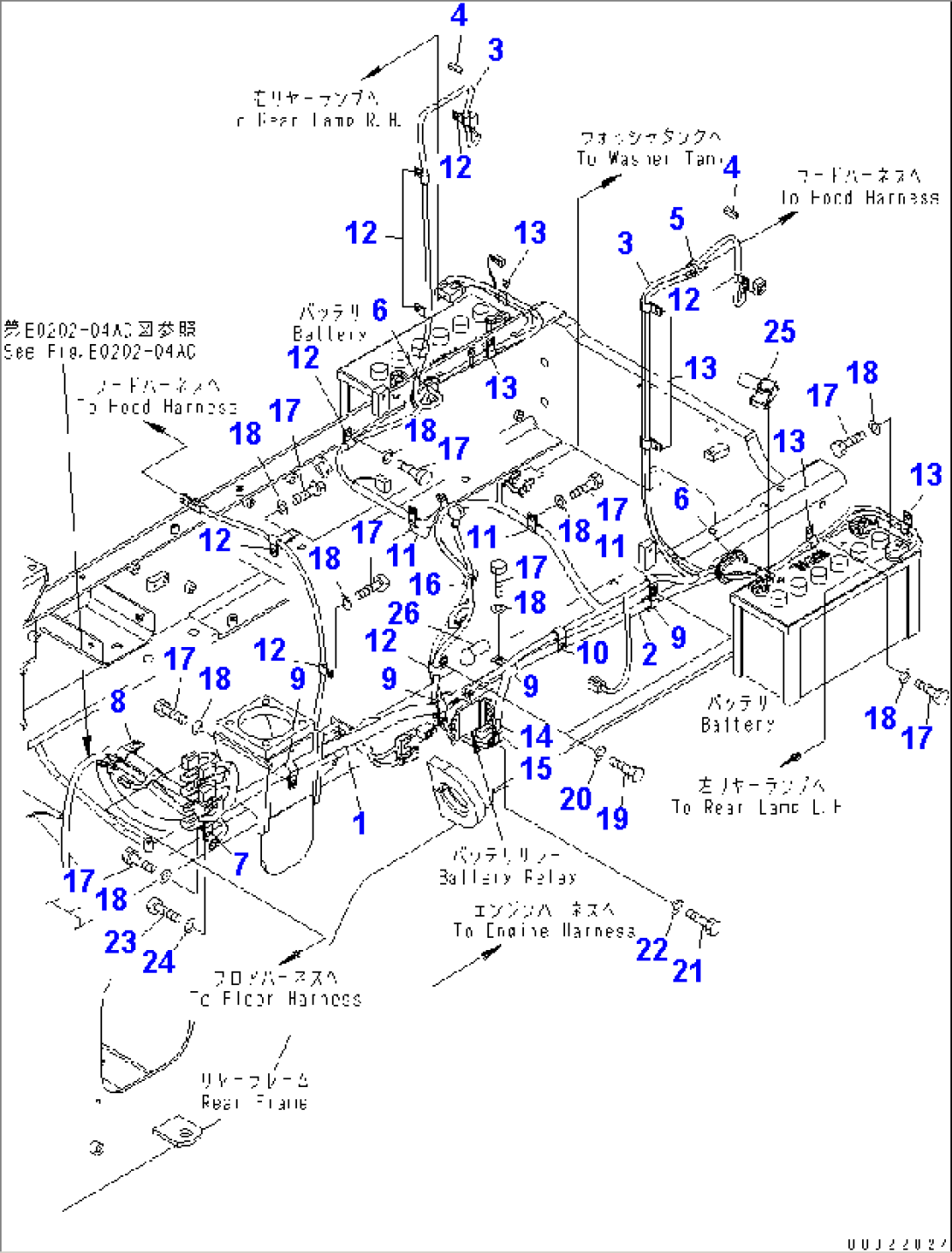 REAR HARNESS (1/4) (MAIN HARNESS) (LIVESTOCK RASING SPEC.)